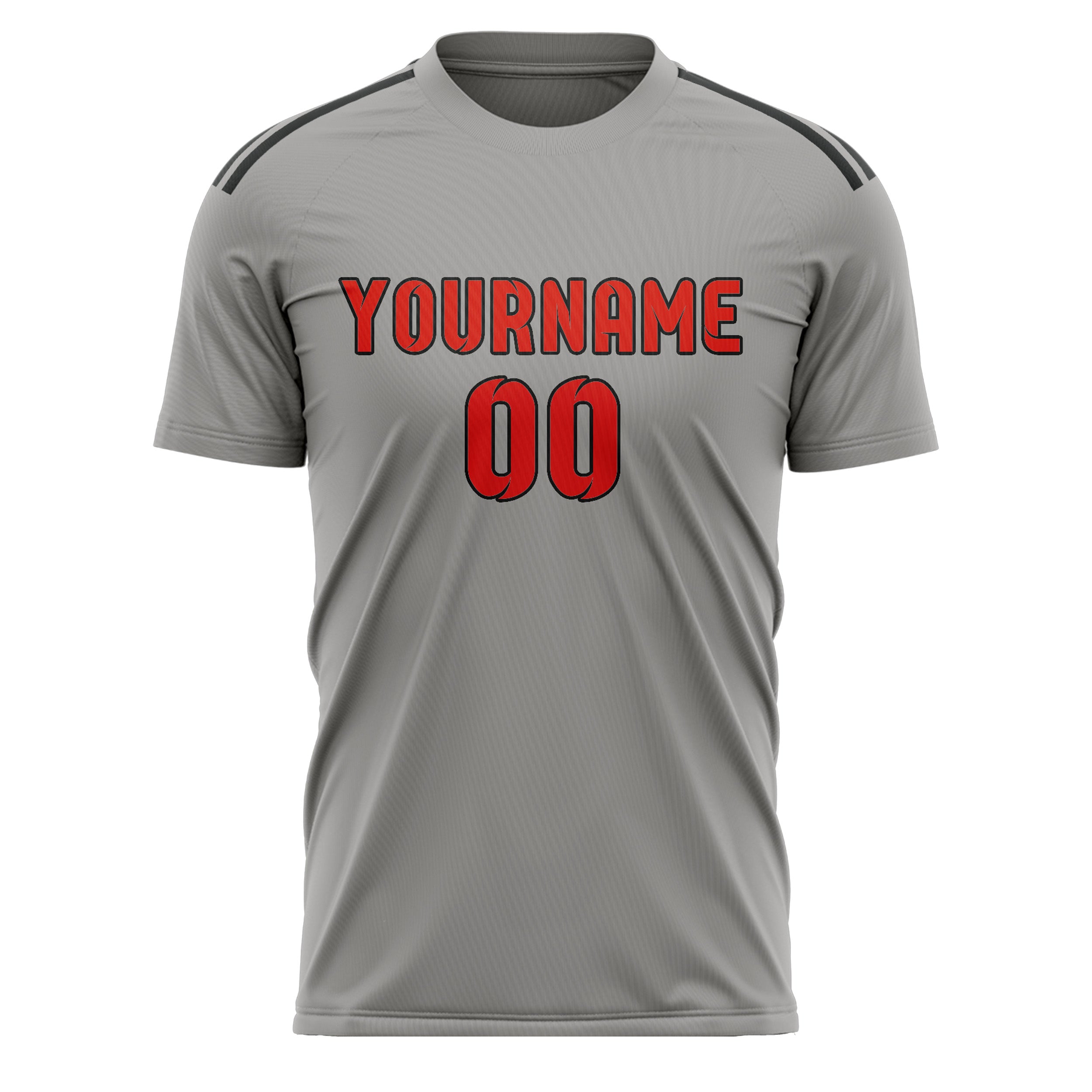 Custom Gray Orange Red Soccer Jersey