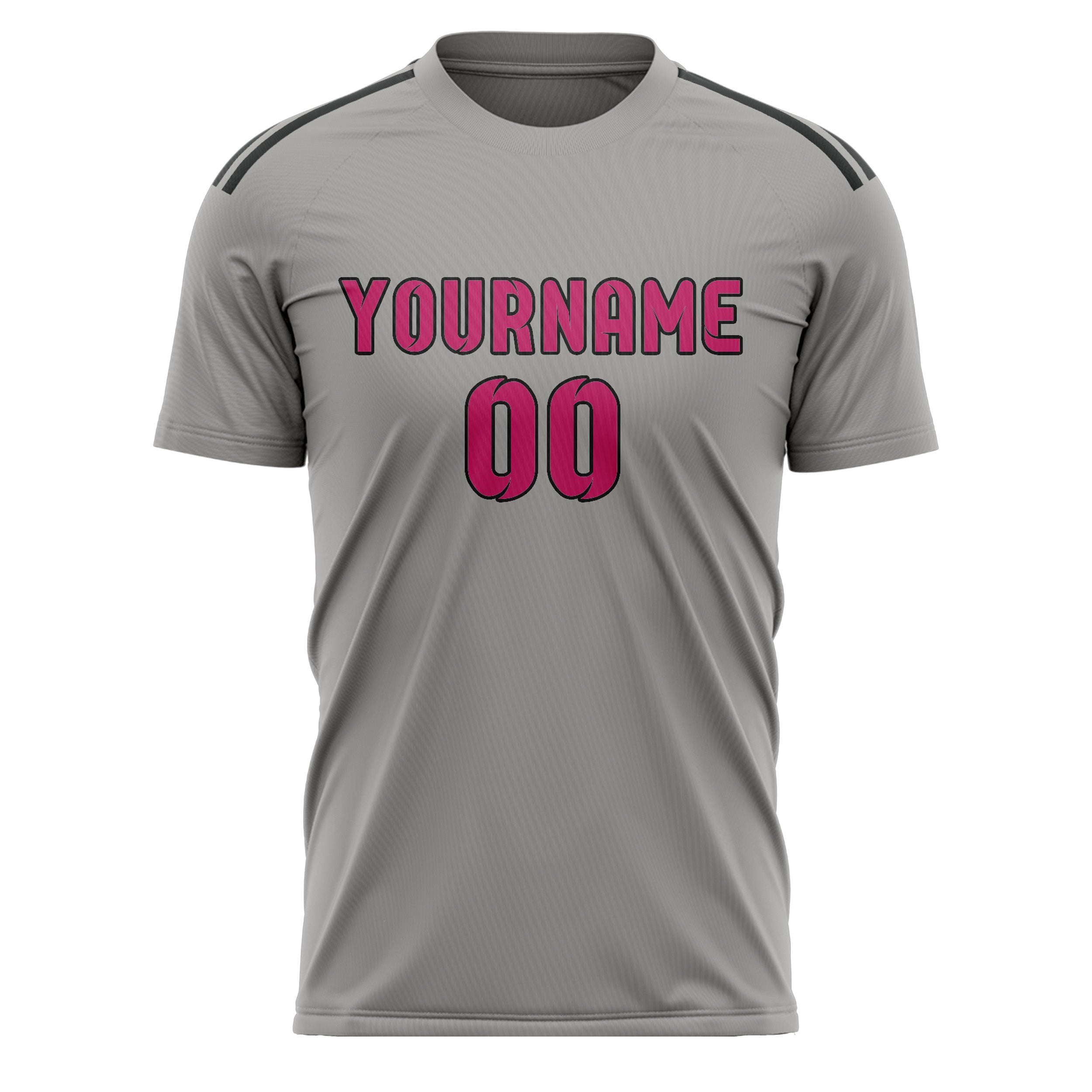 Custom Gray Pink Soccer Jersey