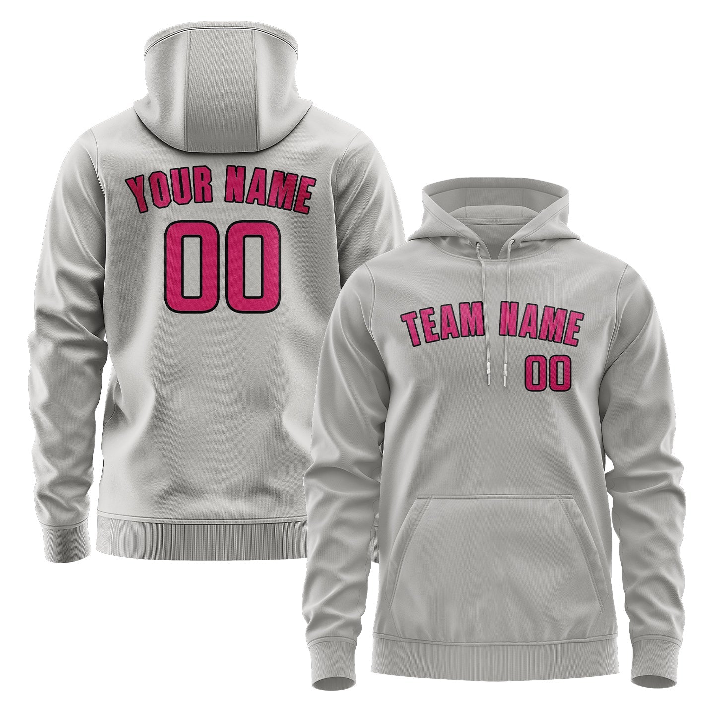 Custom Gray Pink Hoodie
