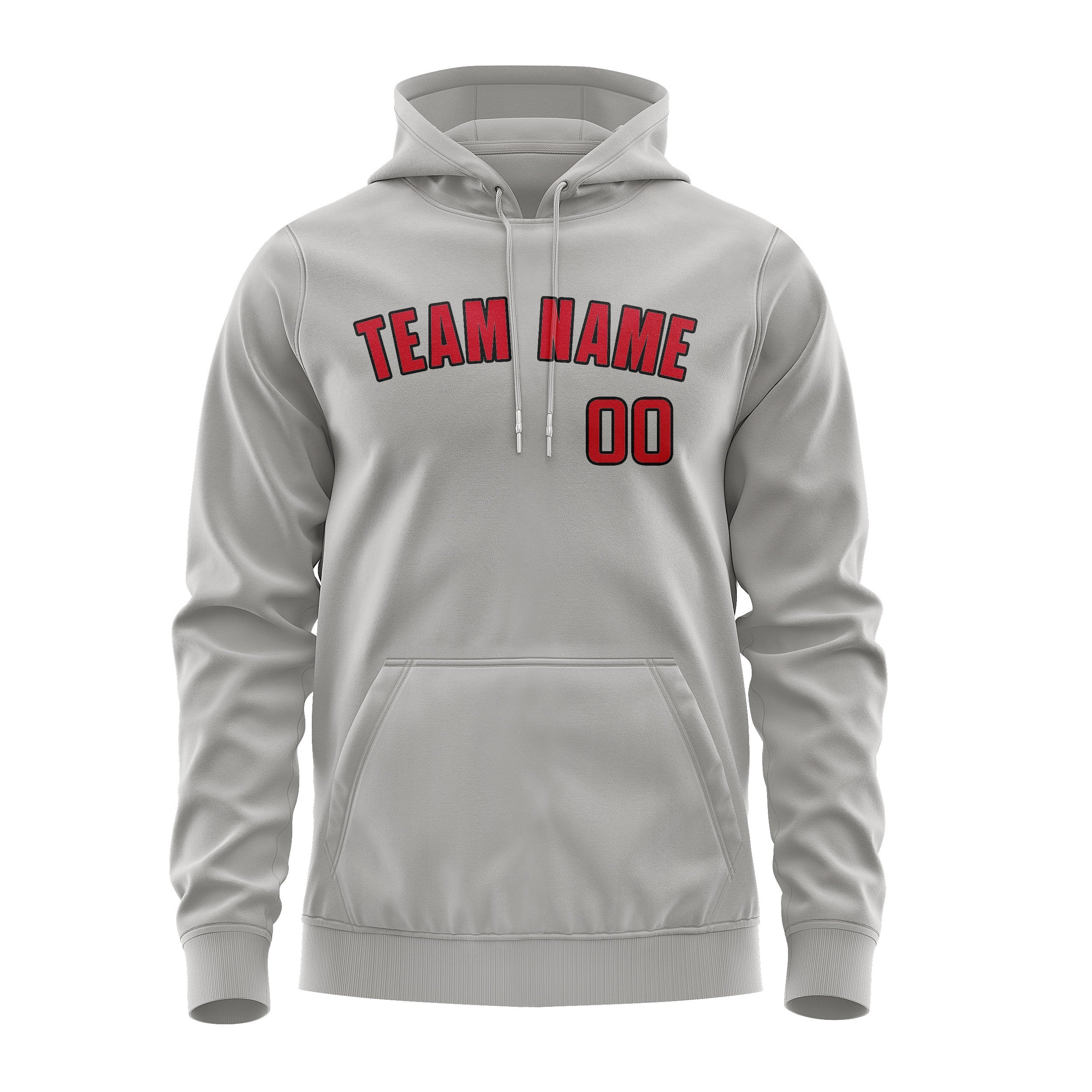Custom Gray Red Hoodie