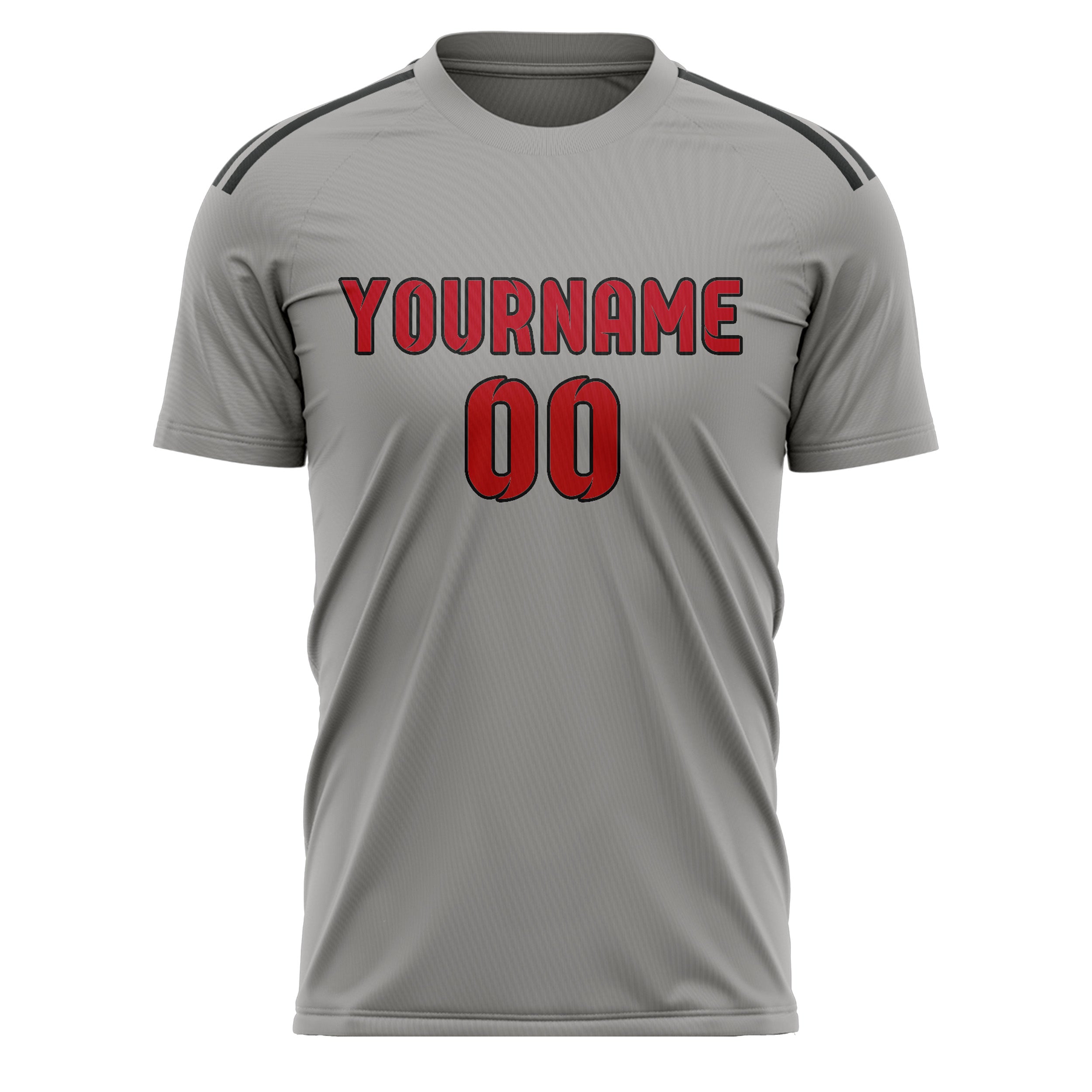 Custom Gray Red Soccer Jersey