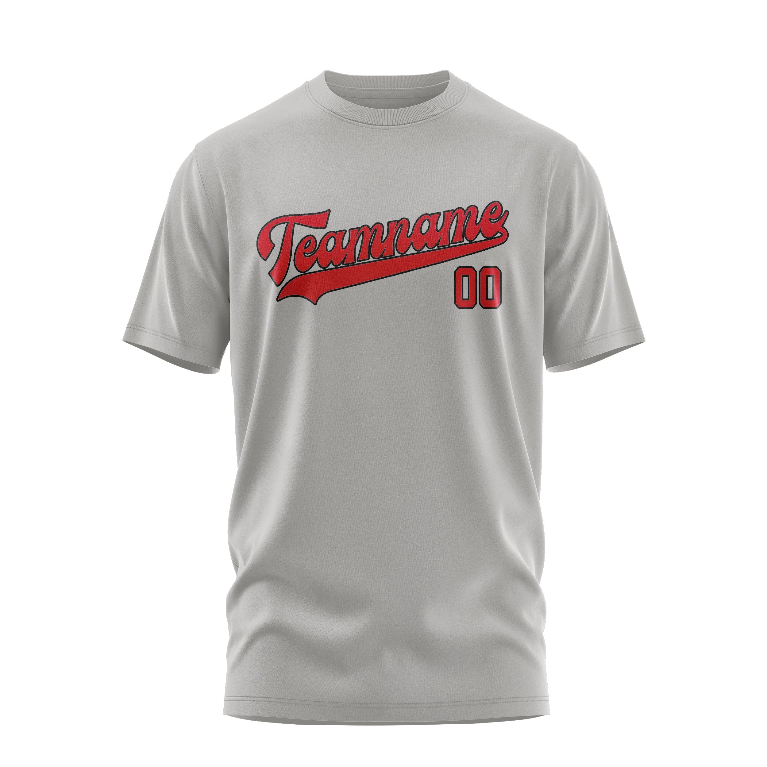 Custom Gray Red T-Shirt