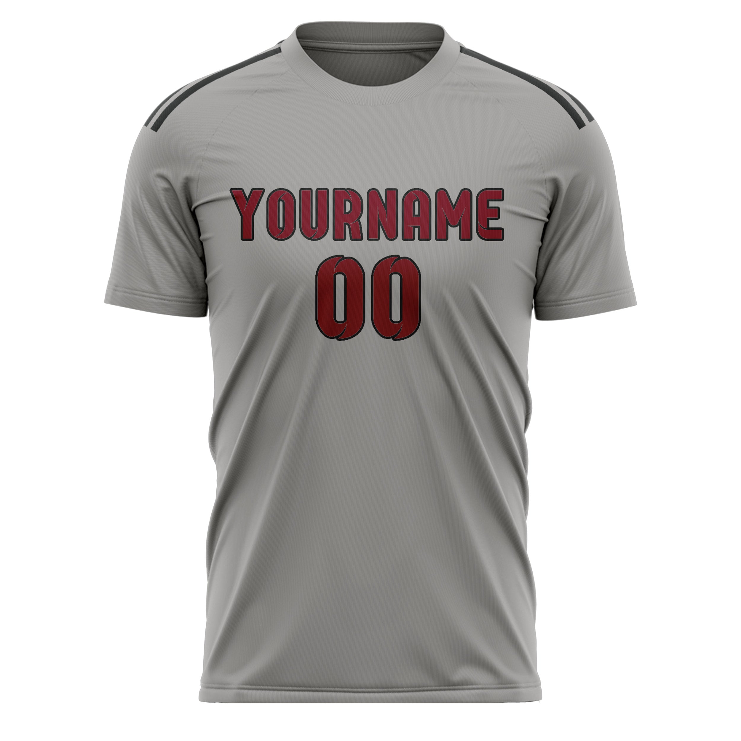 Custom Gray Crimson Red Soccer Jersey