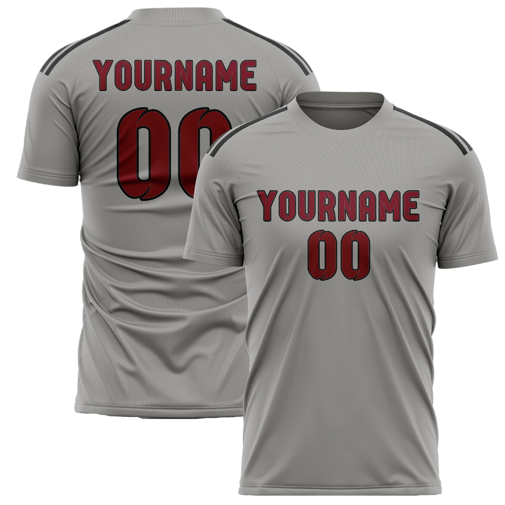 Custom Gray Crimson Red Soccer Jersey