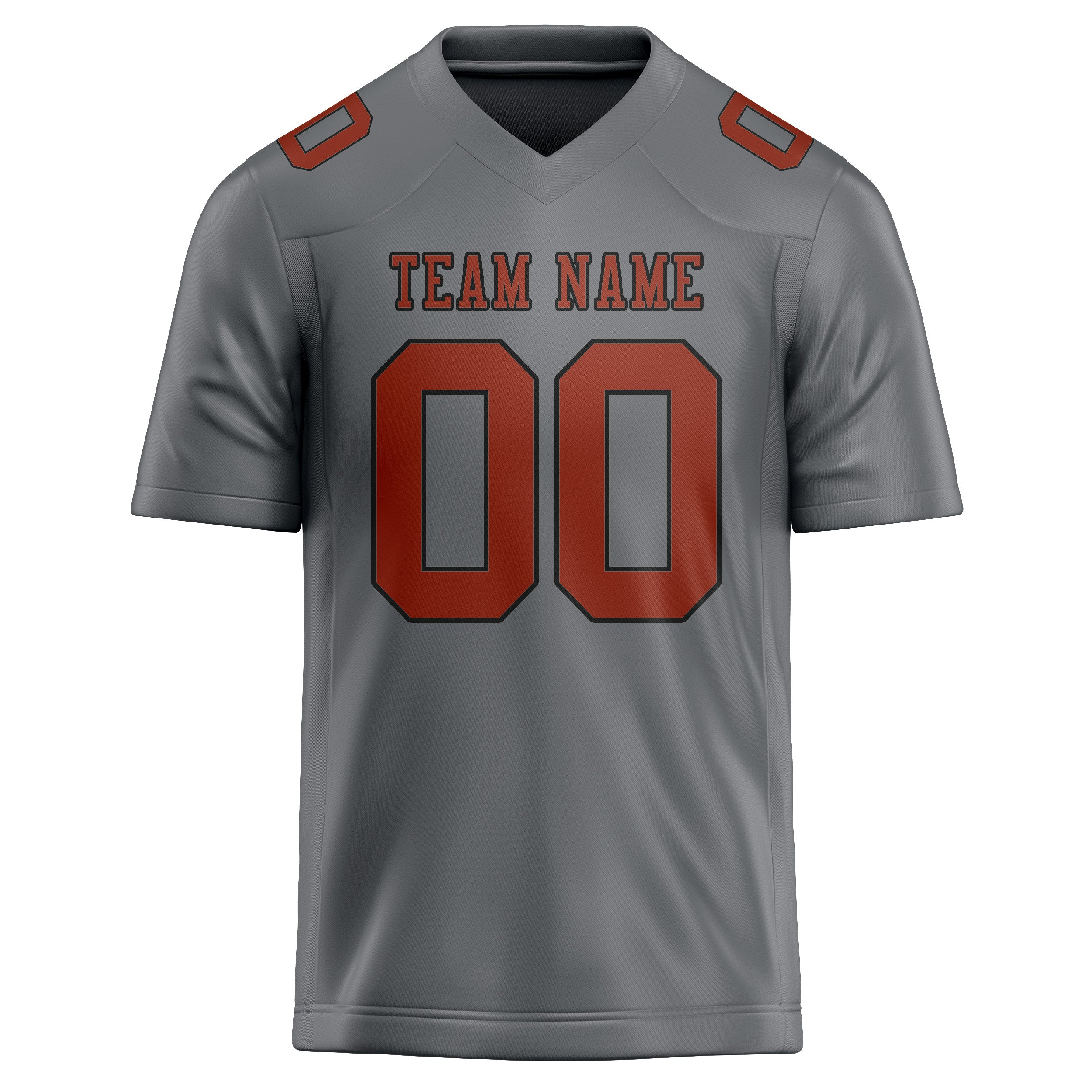 Custom Gray Coral Red Football Jersey