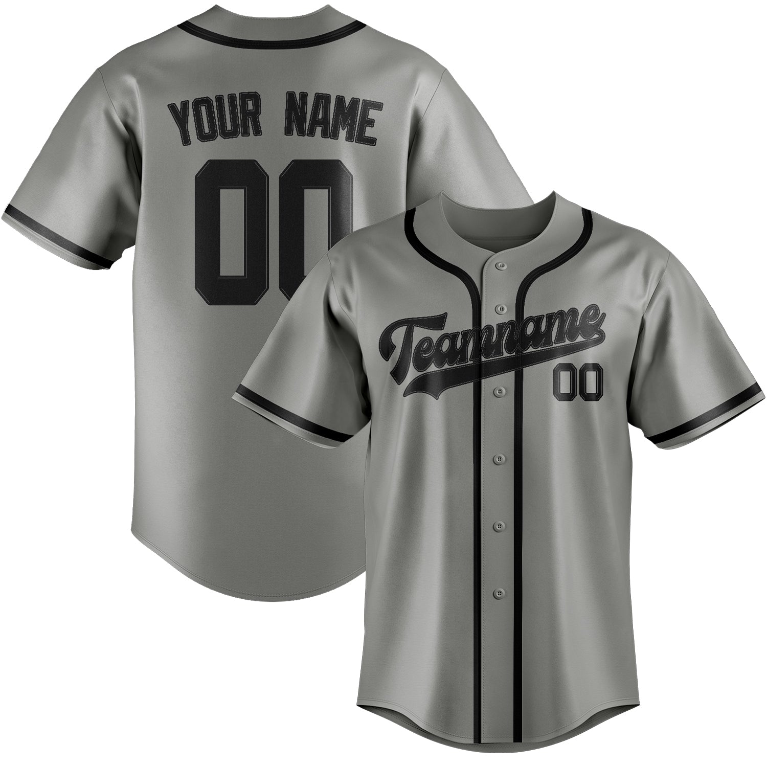 Custom Gray Black Baseball Jersey