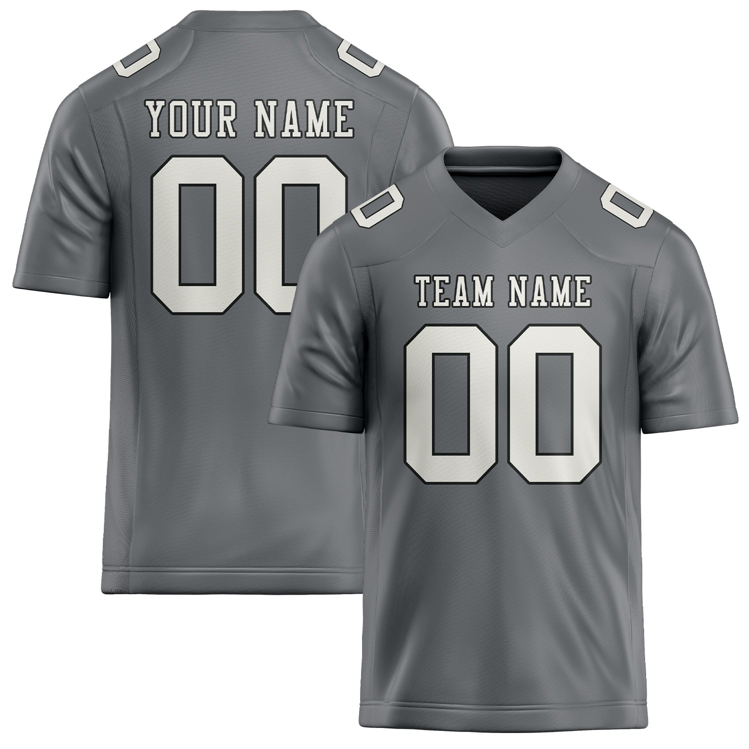Custom Gray White Football Jersey