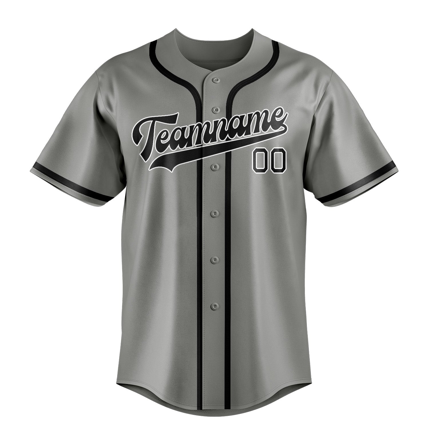 Custom Gray Black Baseball Jersey