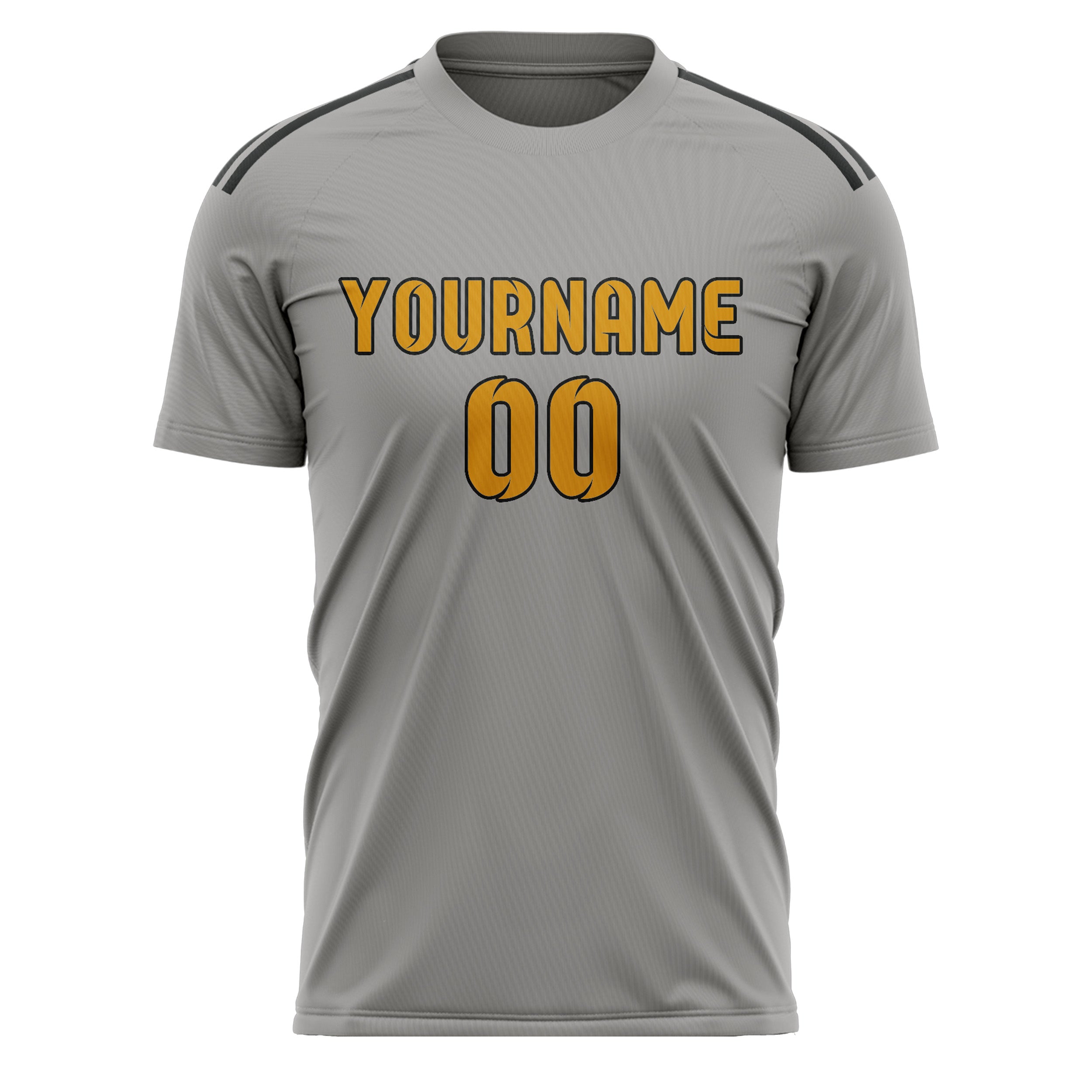Custom Gray Yellow Soccer Jersey