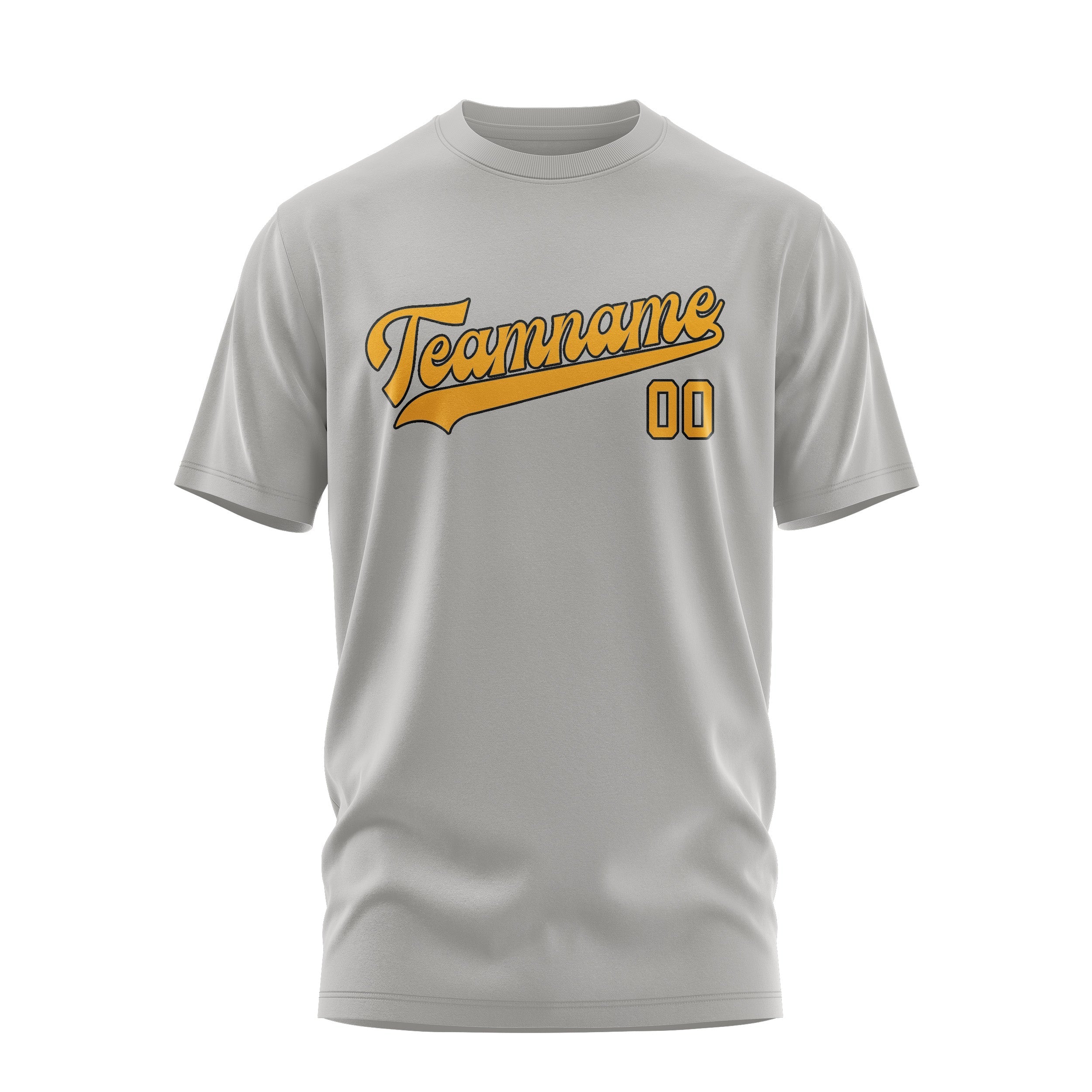 Custom Gray Yellow T-Shirt