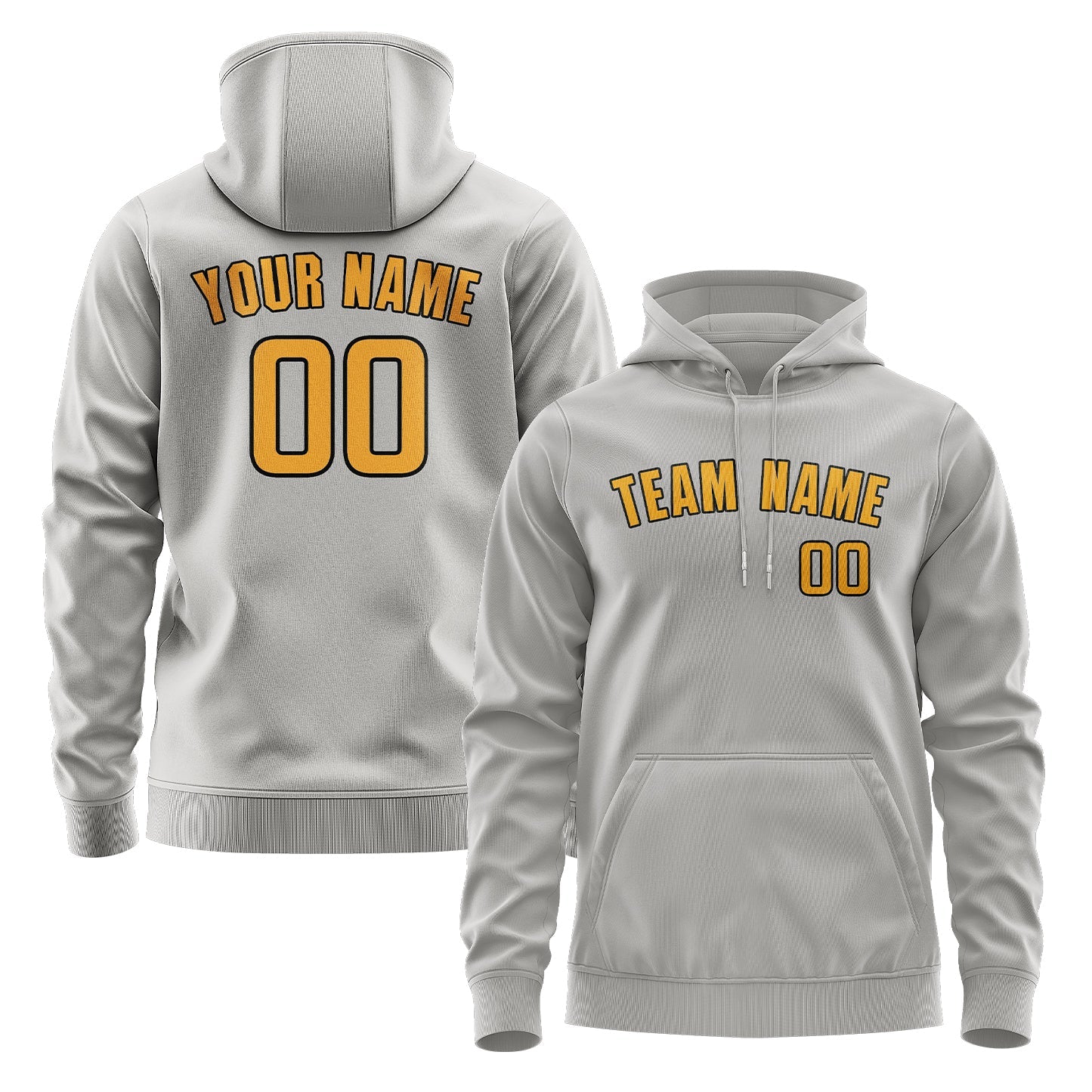 Custom Gray Yellow Hoodie