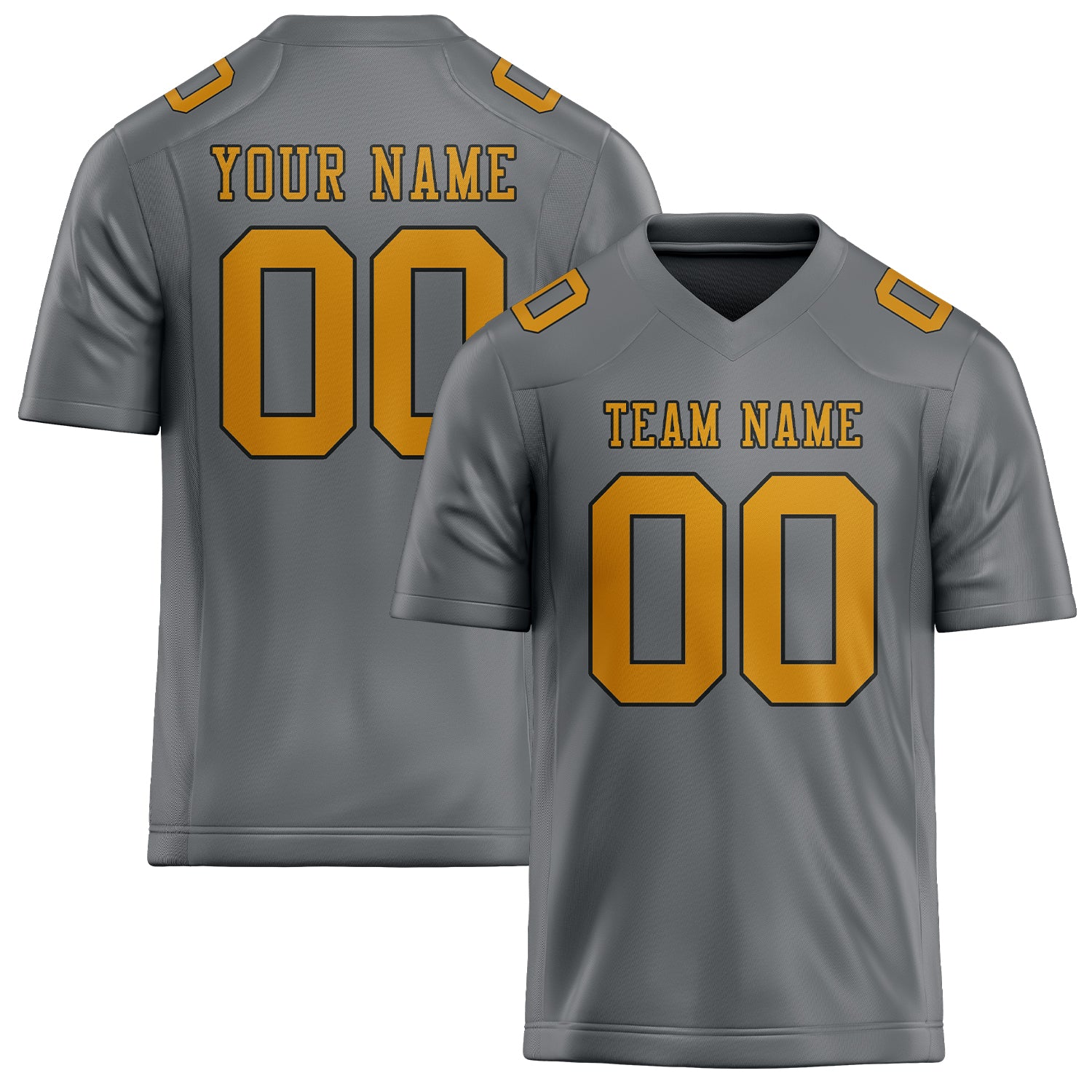 Custom Gray Yellow Football Jersey