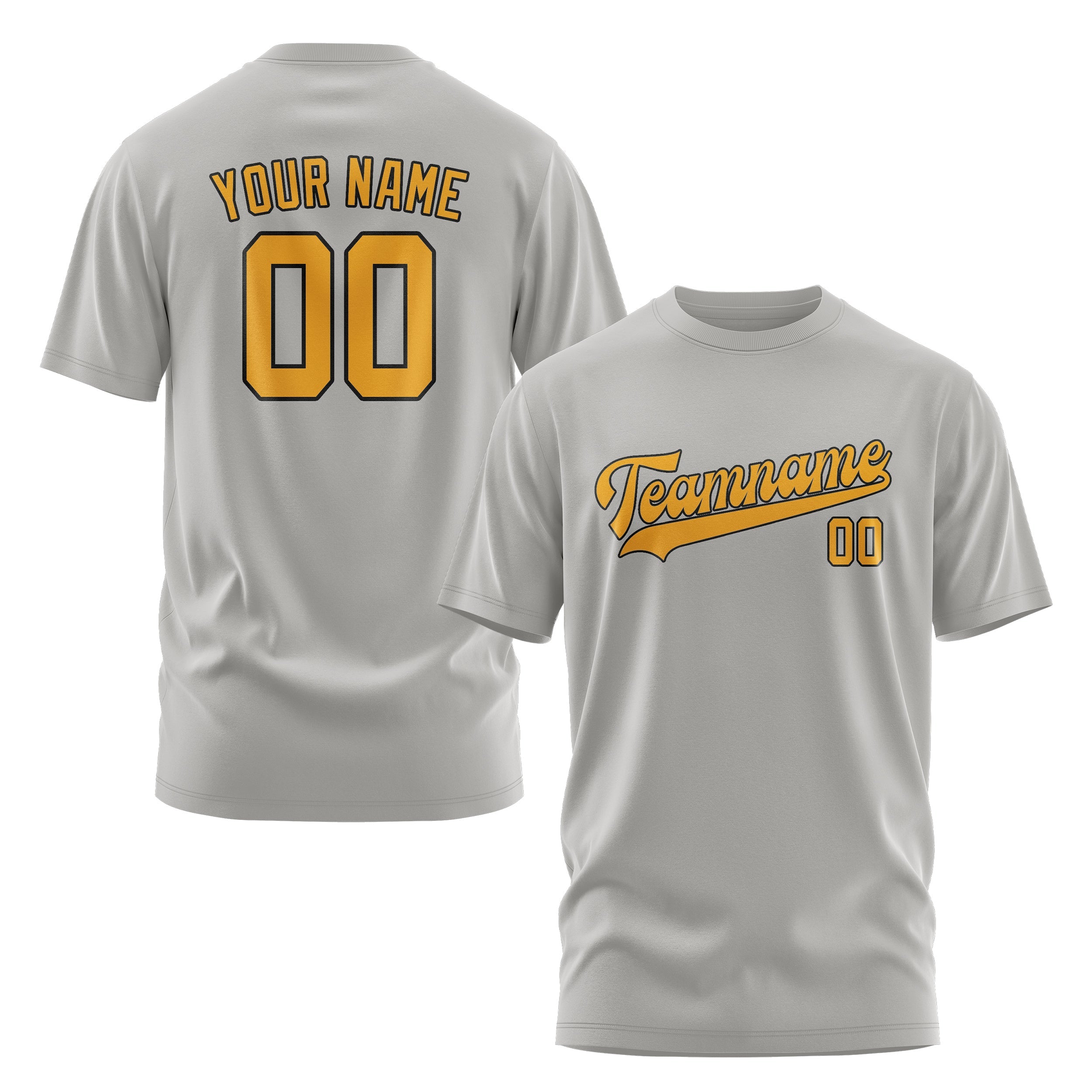 Custom Gray Yellow T-Shirt