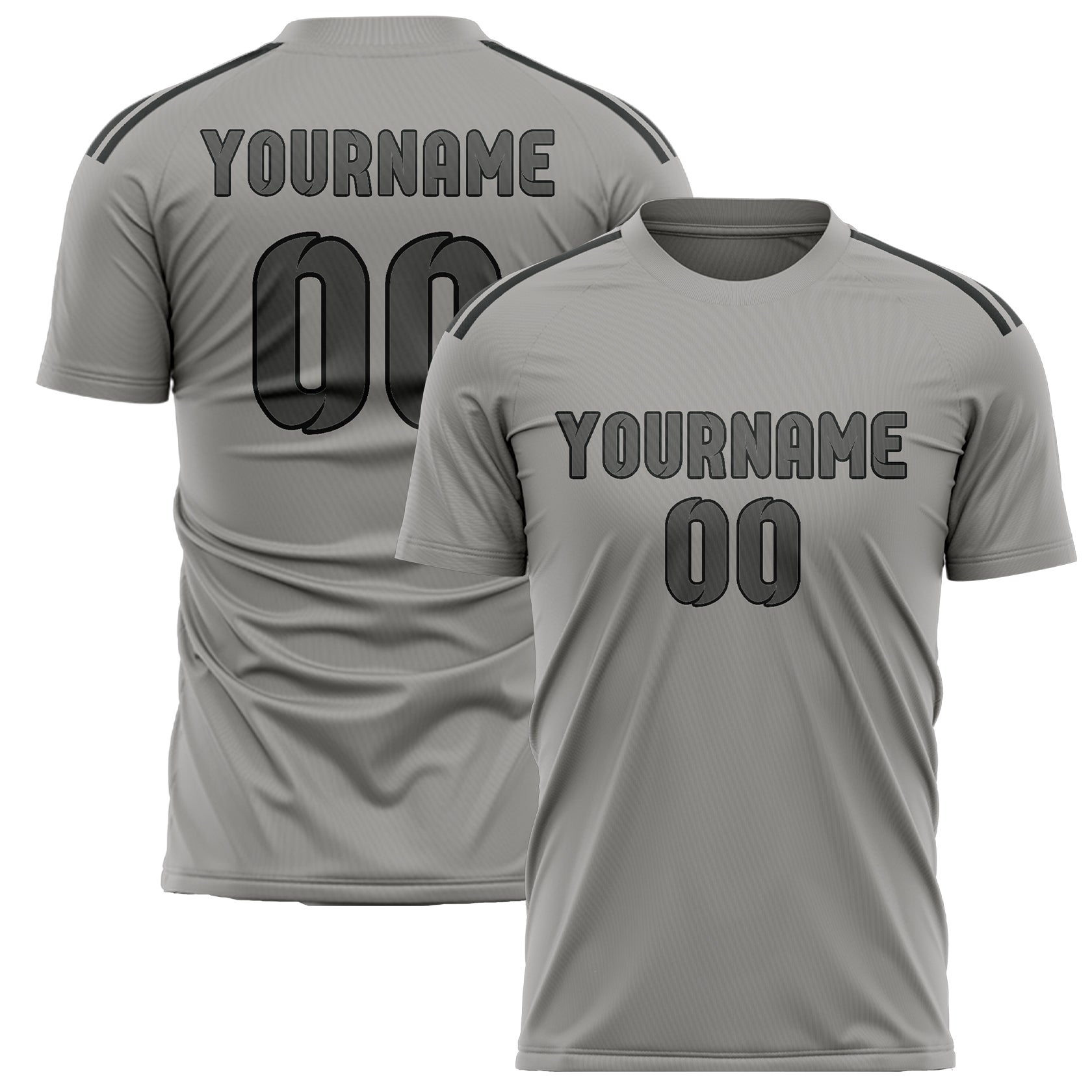 Custom Gray Dark Grey Soccer Jersey