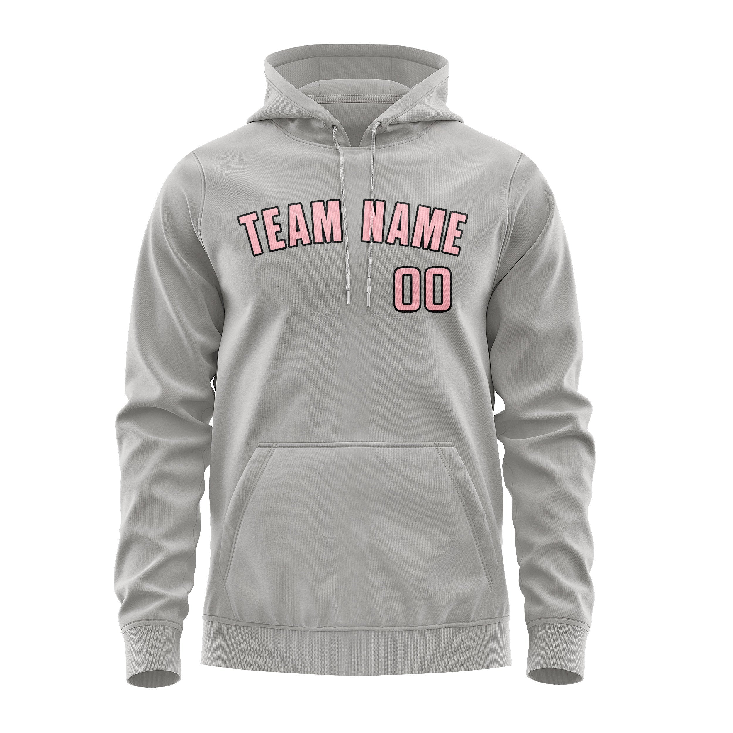 Custom Gray Light Pink Hoodie