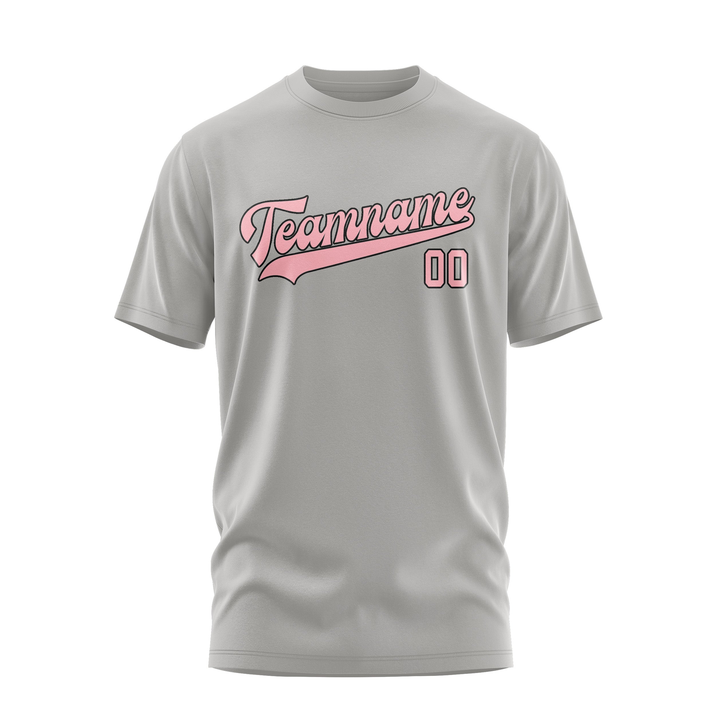 Custom Gray Light Pink T-Shirt