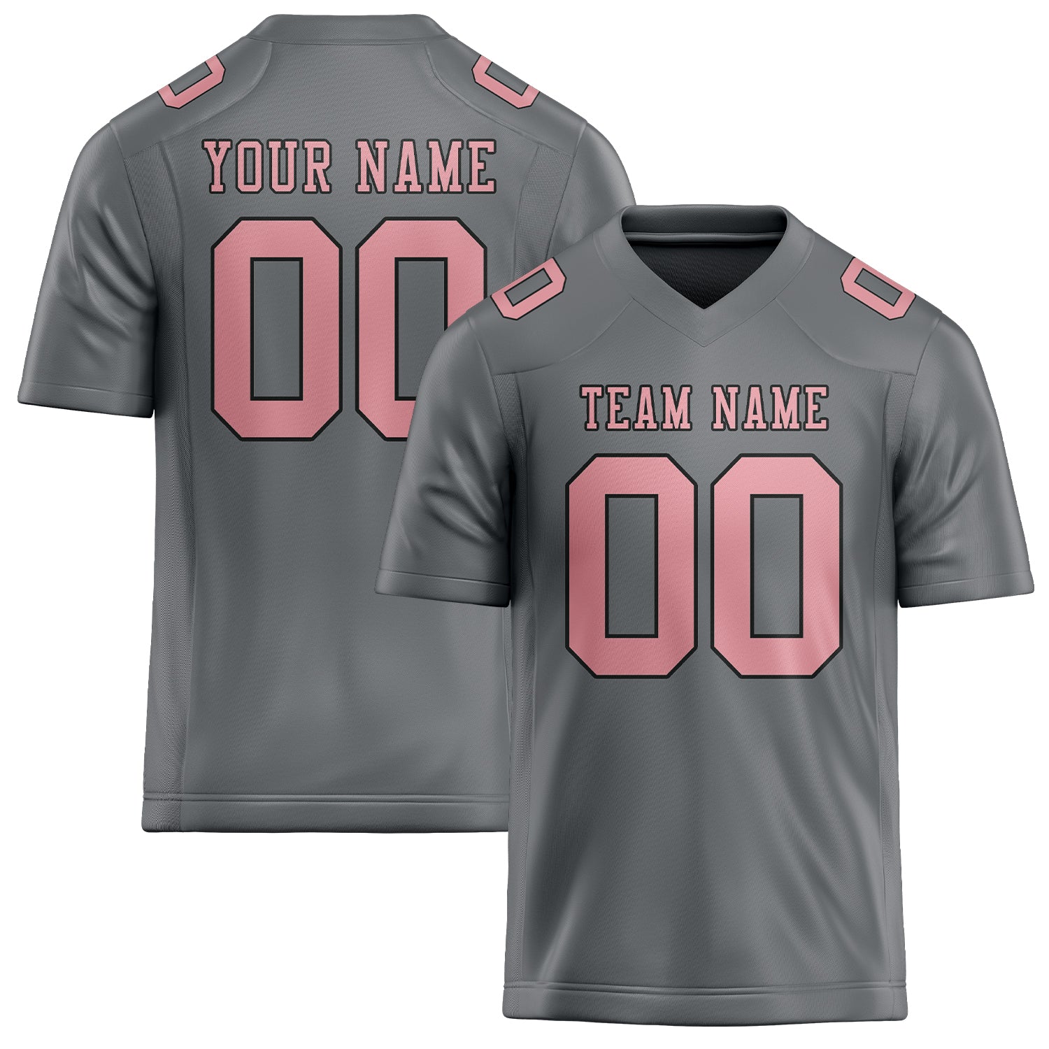 Custom Gray Light Pink Football Jersey