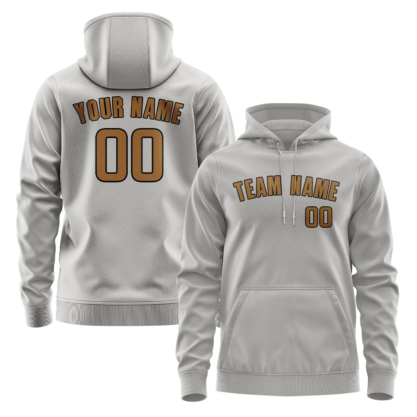 Custom Gray Khaki Hoodie