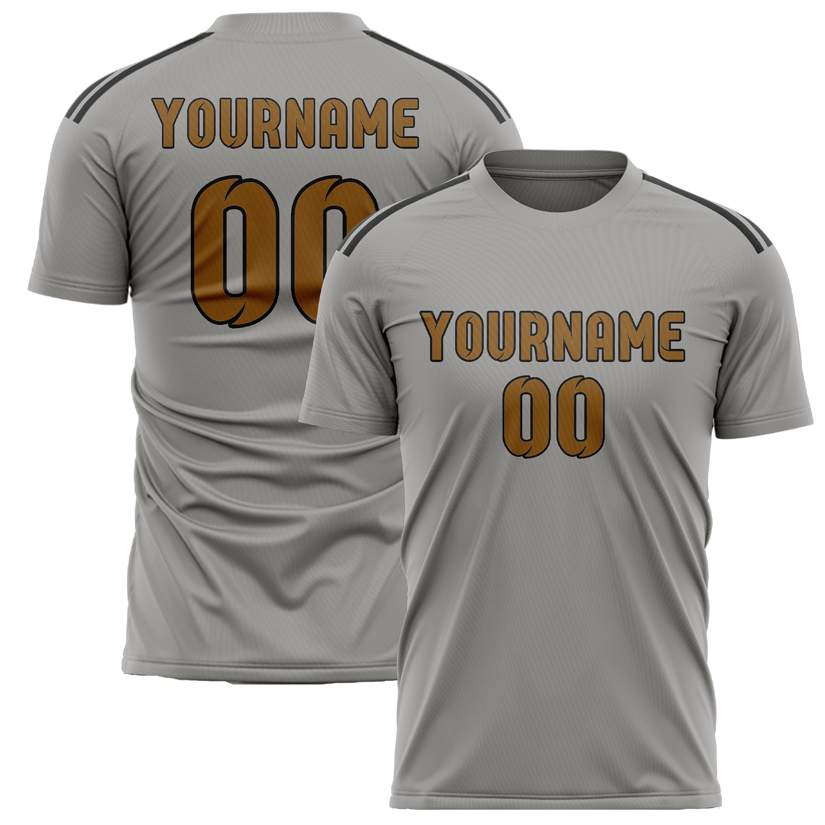 Custom Gray Khaki Soccer Jersey