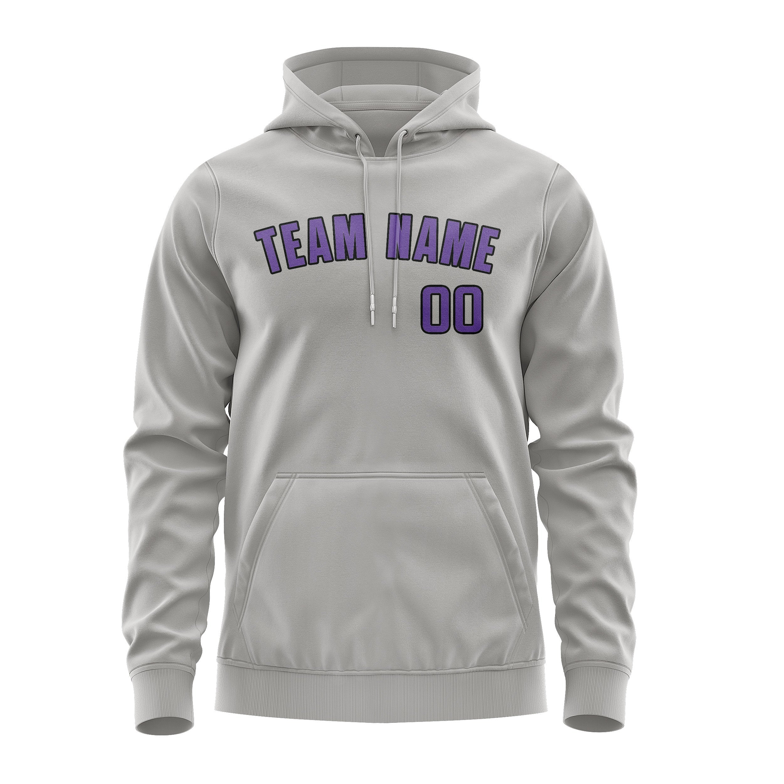 Custom Gray Light Purple Hoodie