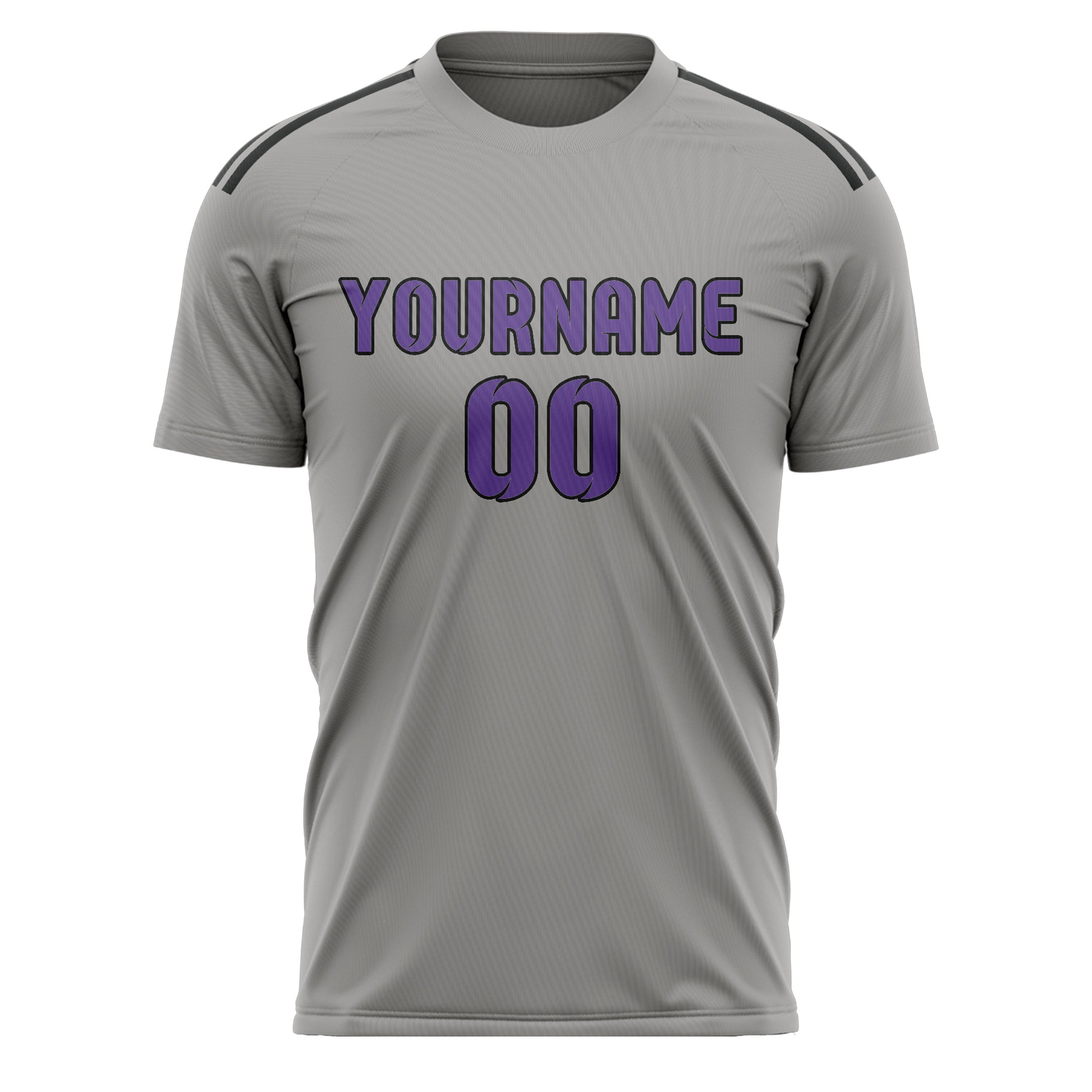 Custom Gray Light Purple Soccer Jersey