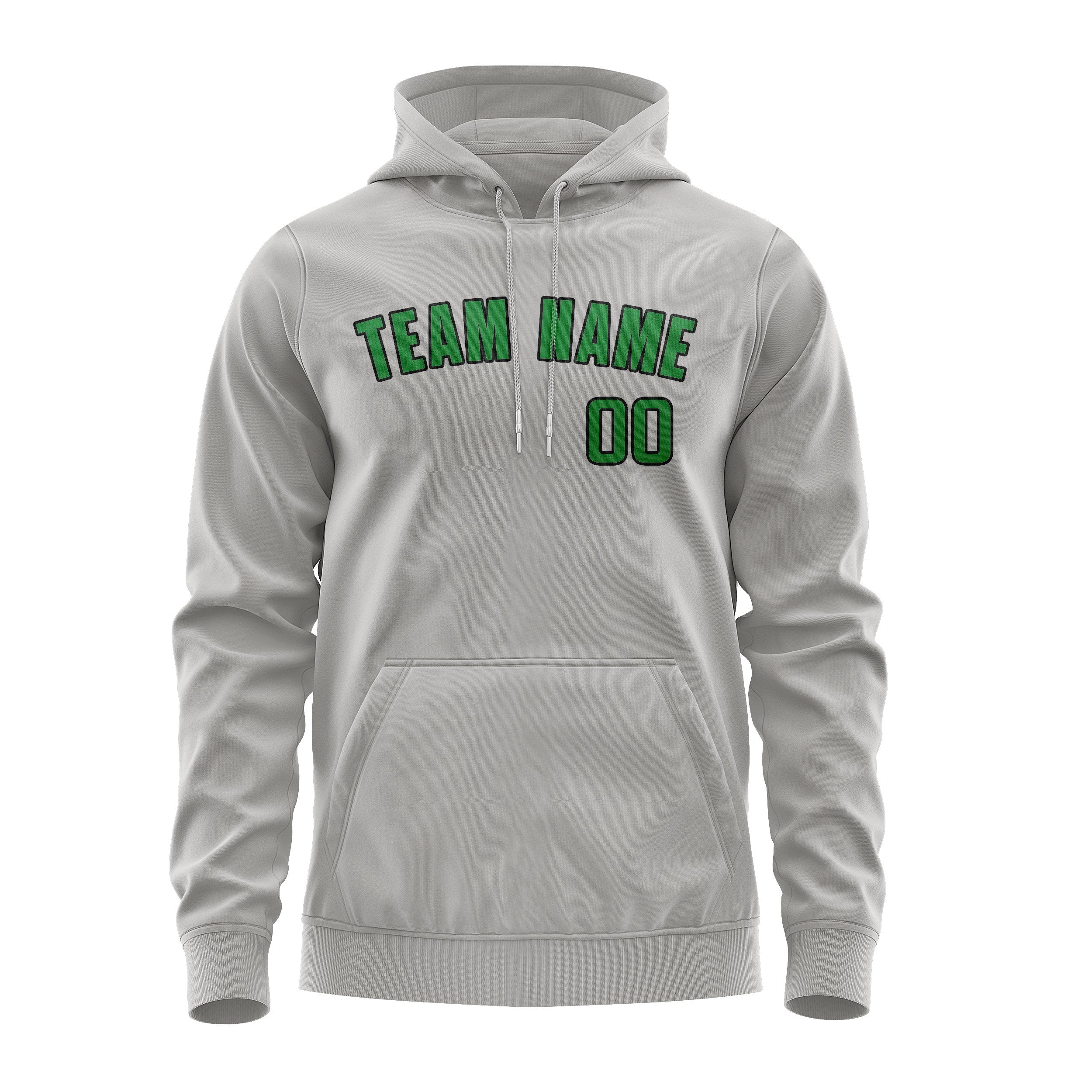 Custom Gray Emerald Green Hoodie