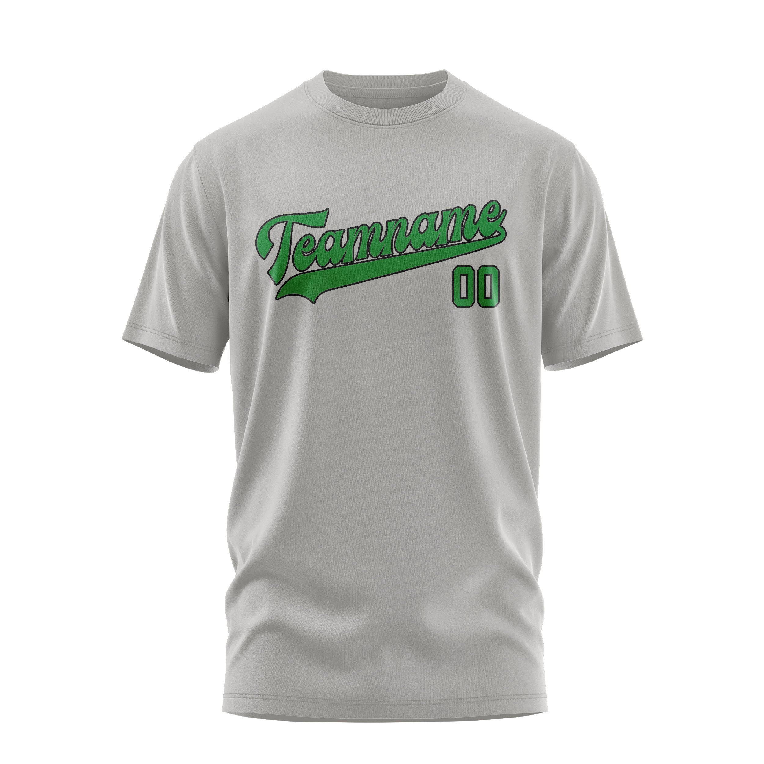 Custom Gray Emerald Green T-Shirt