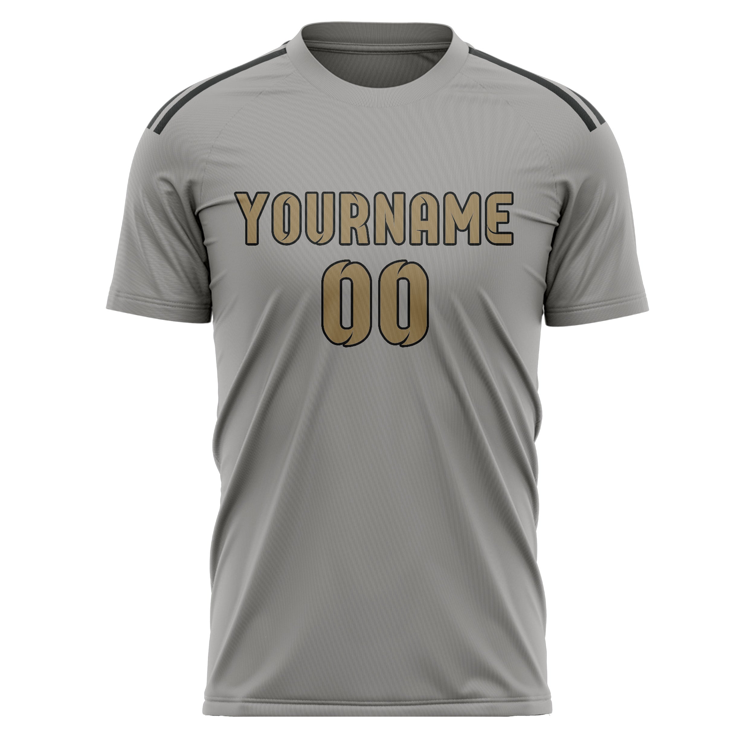 Custom Gray Light Khaki Soccer Jersey