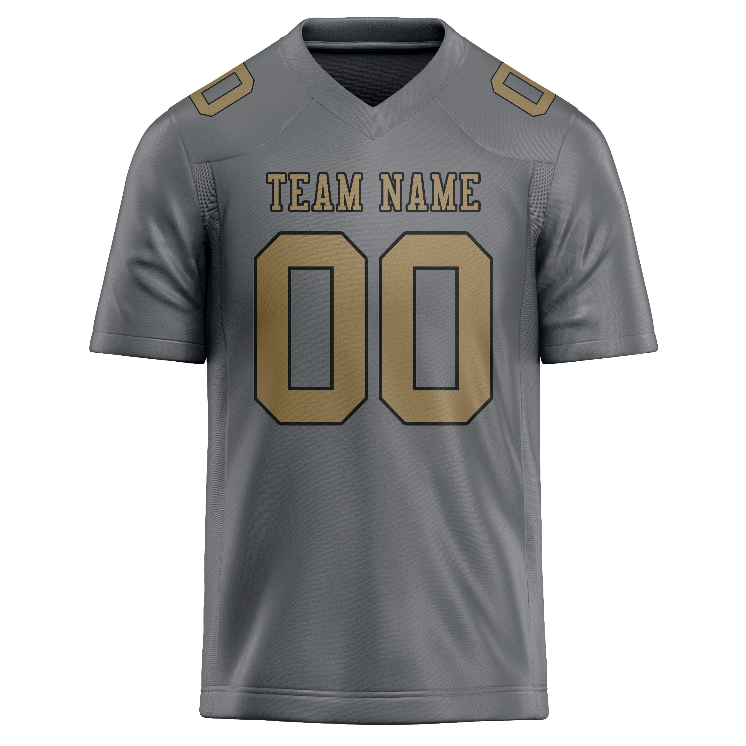 Custom Gray Light Khaki Football Jersey