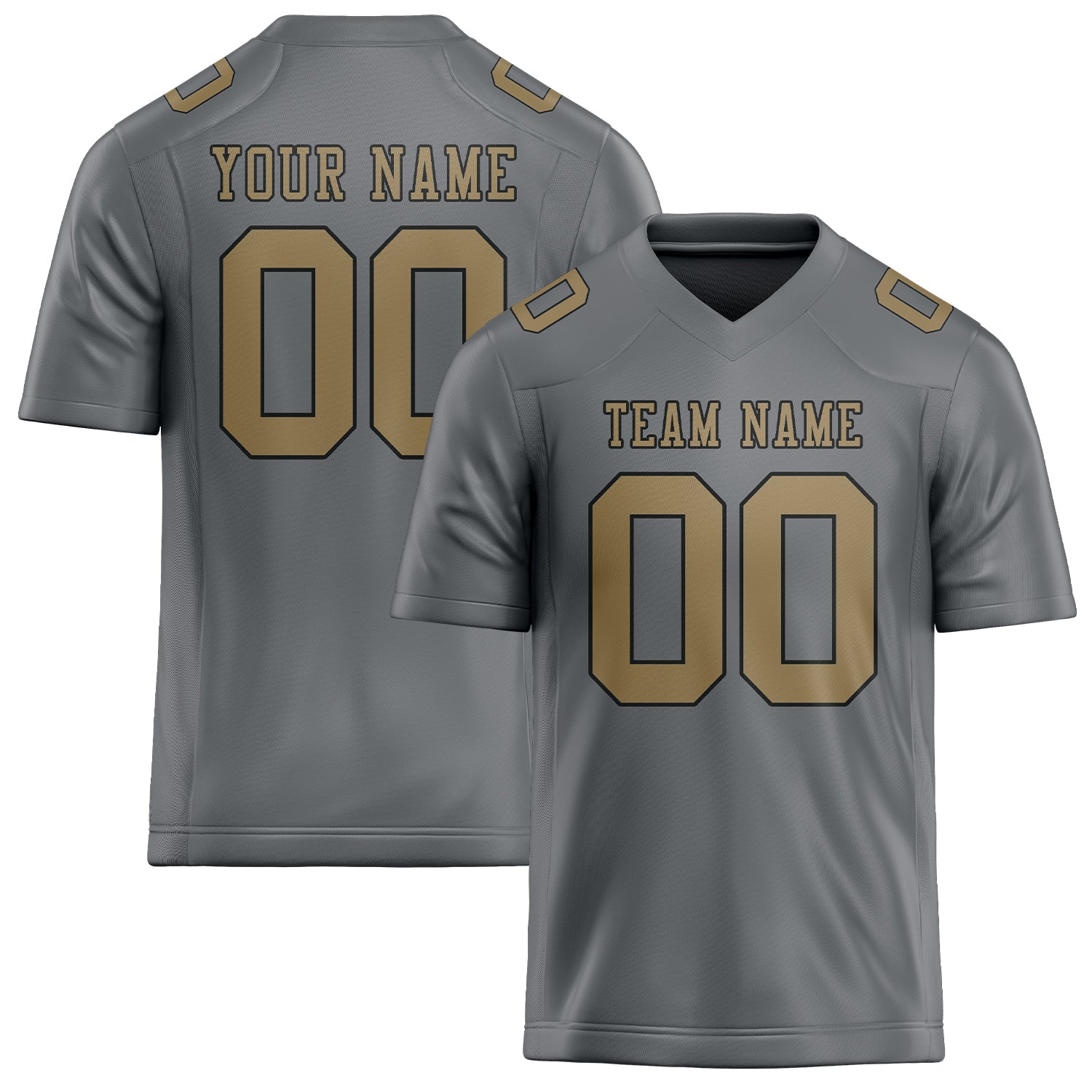 Custom Gray Light Khaki Football Jersey