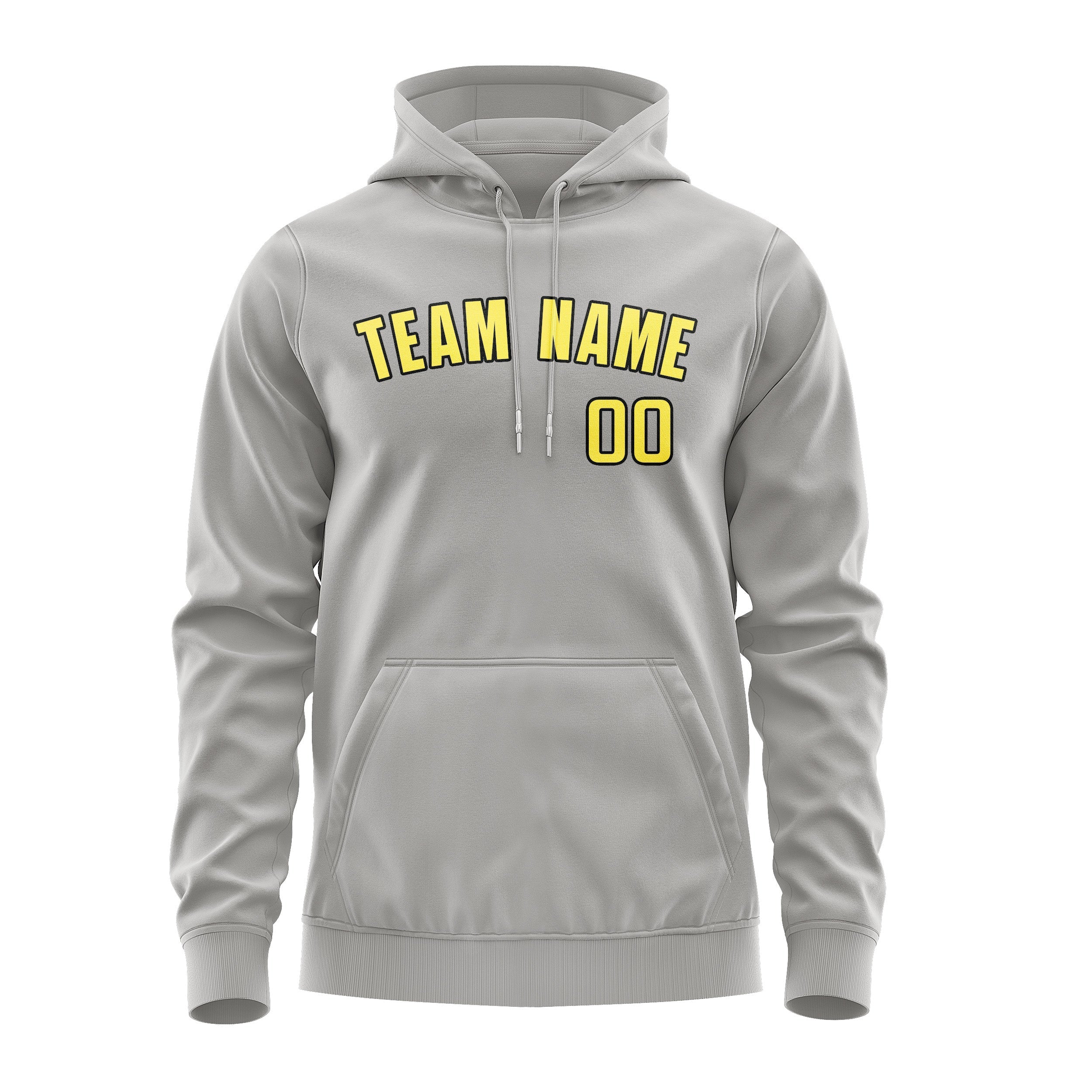 Custom Gray Light Yellow Hoodie