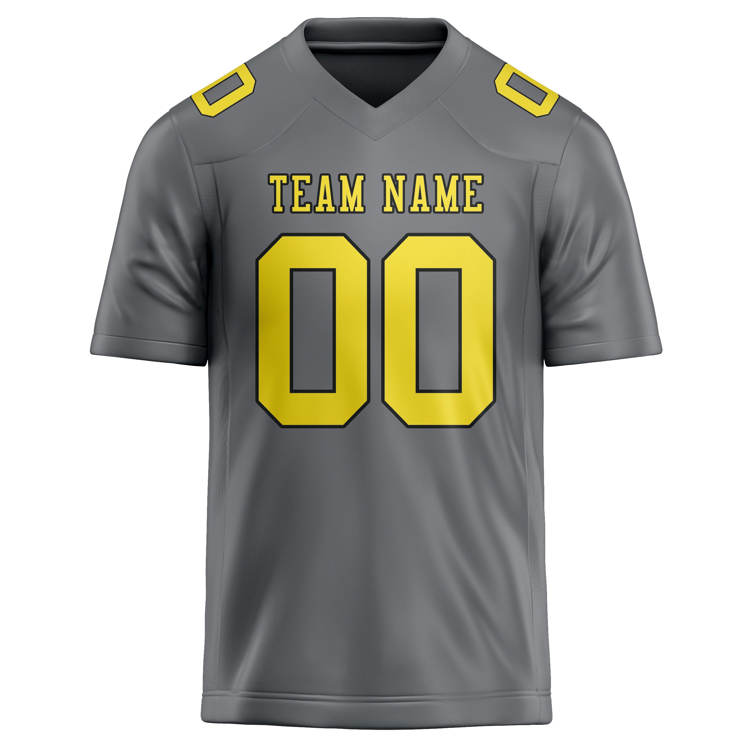 Custom Gray Light Yellow Football Jersey