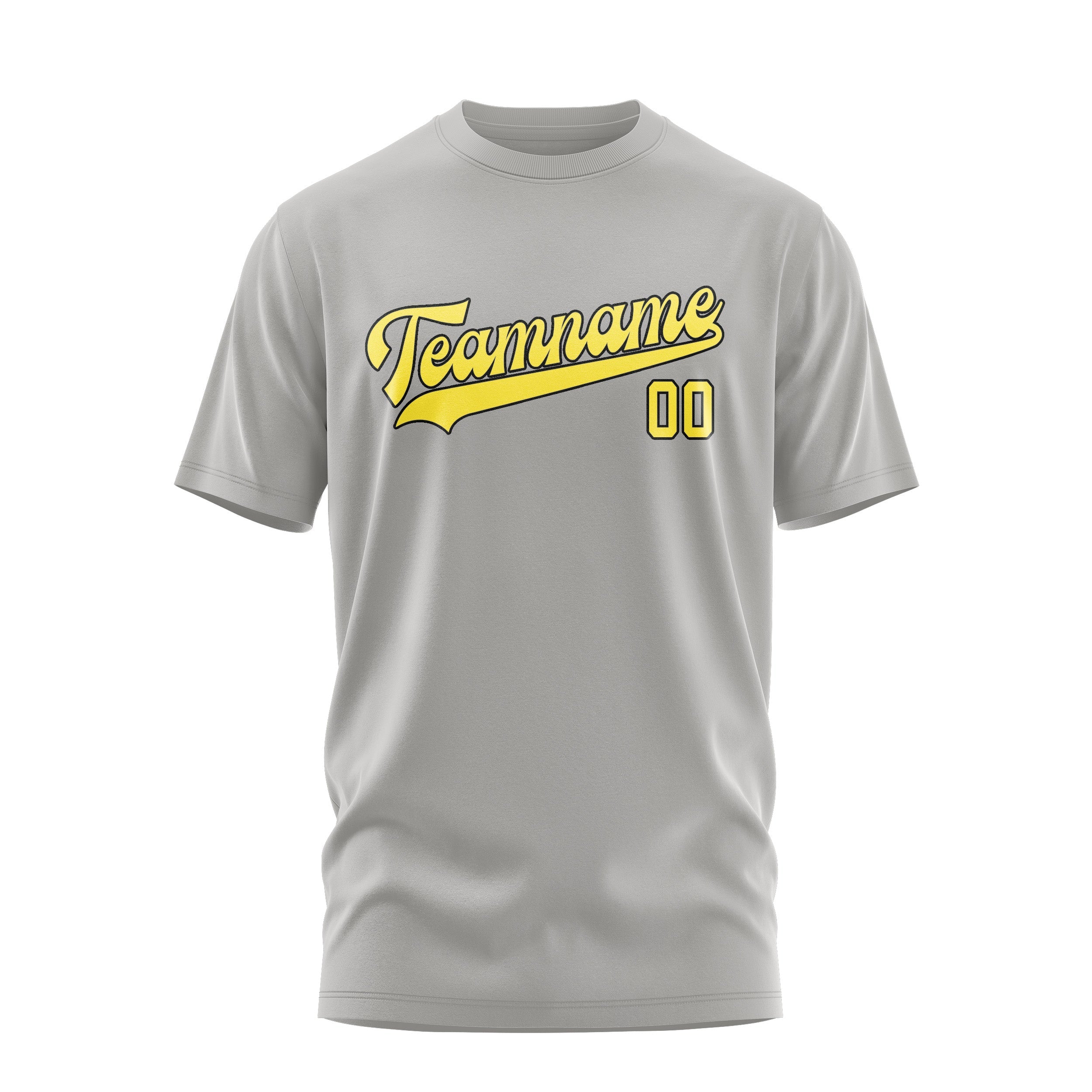 Custom Gray Light Yellow T-Shirt