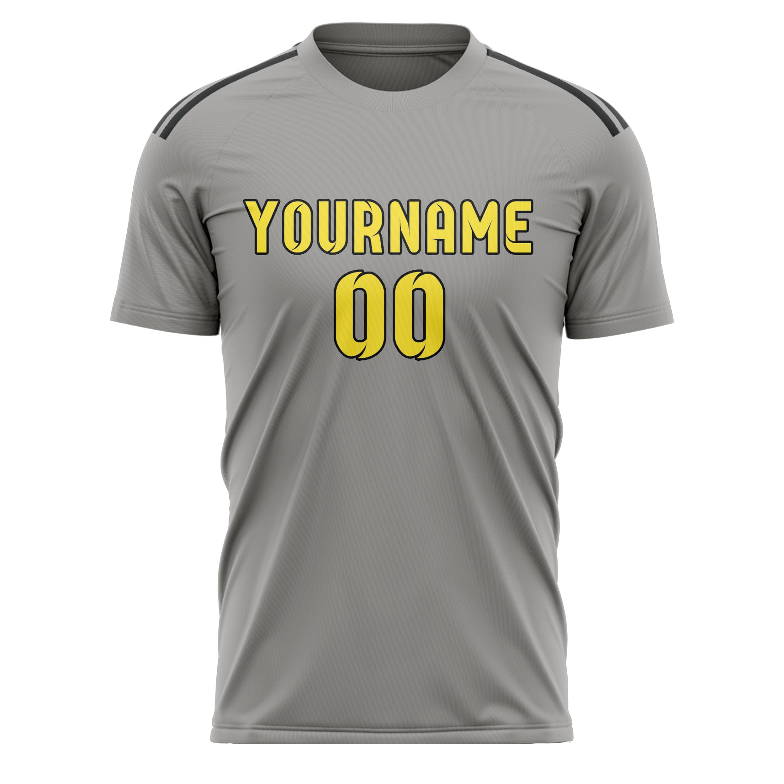 Custom Gray Light Yellow Soccer Jersey