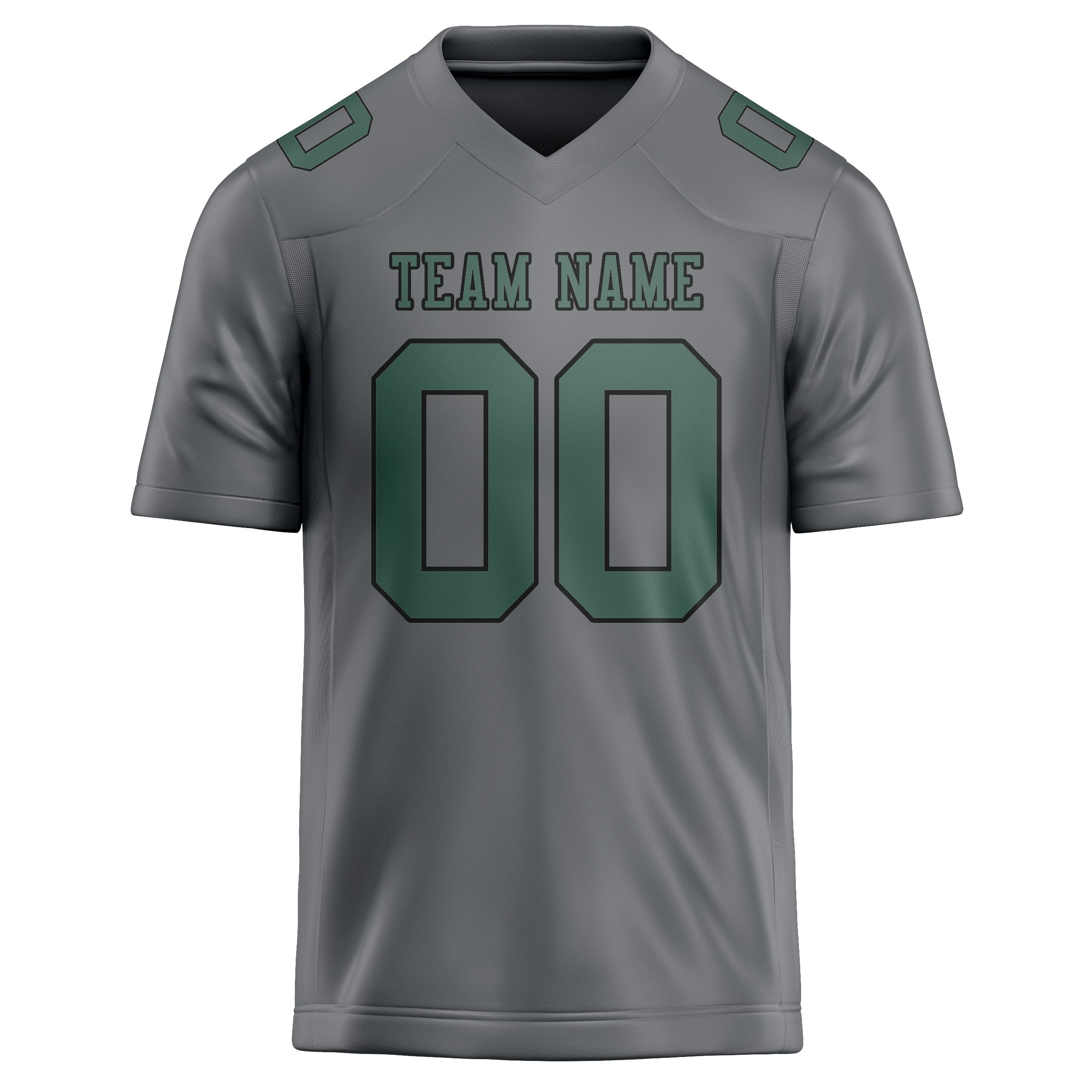 Custom Gray Blue Green Football Jersey