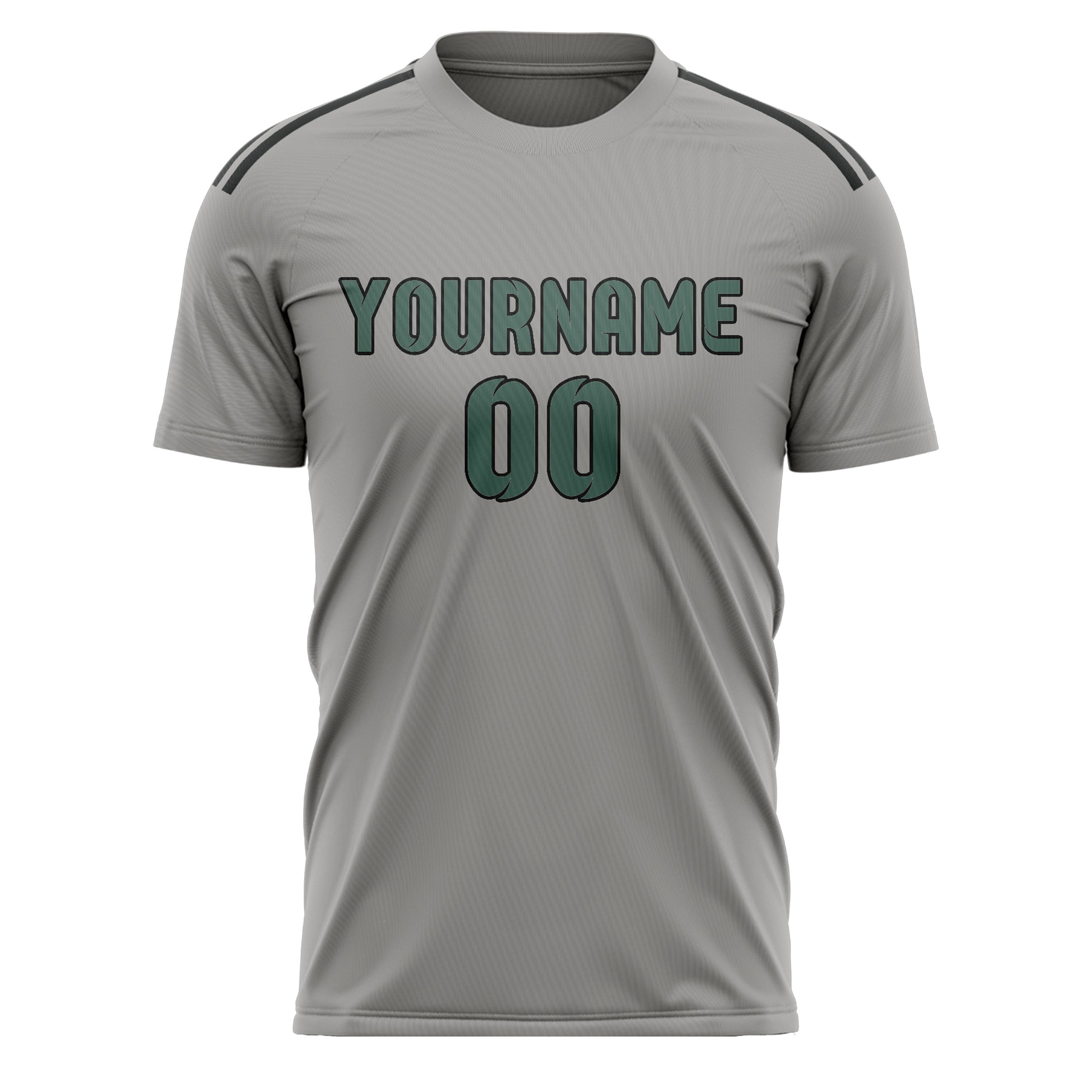 Custom Gray Blue Green Soccer Jersey