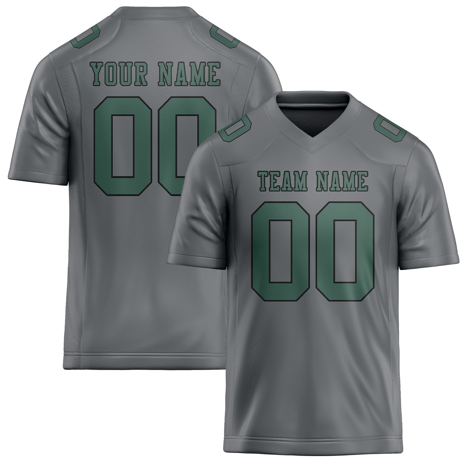 Custom Gray Blue Green Football Jersey