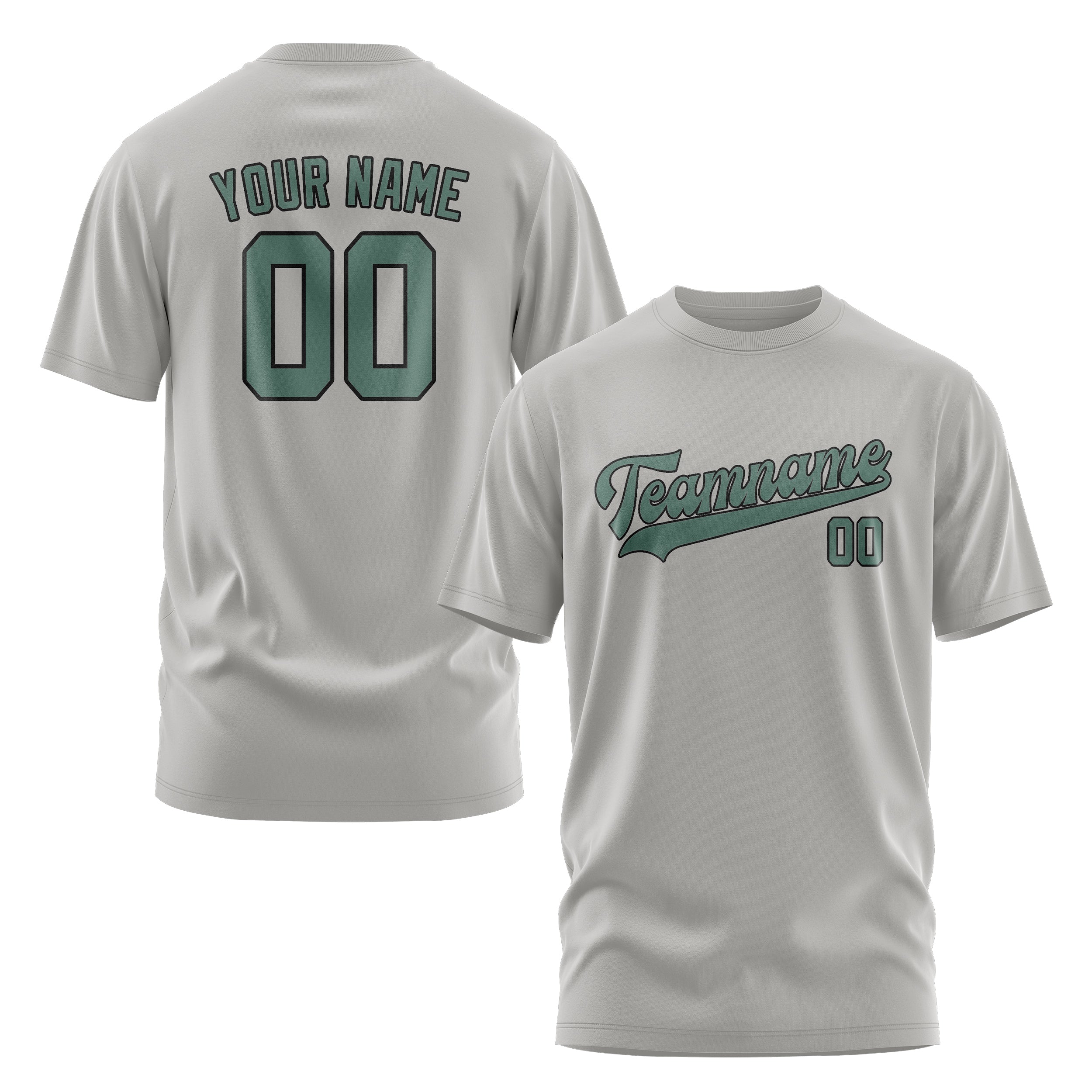 Custom Gray Blue Green T-Shirt