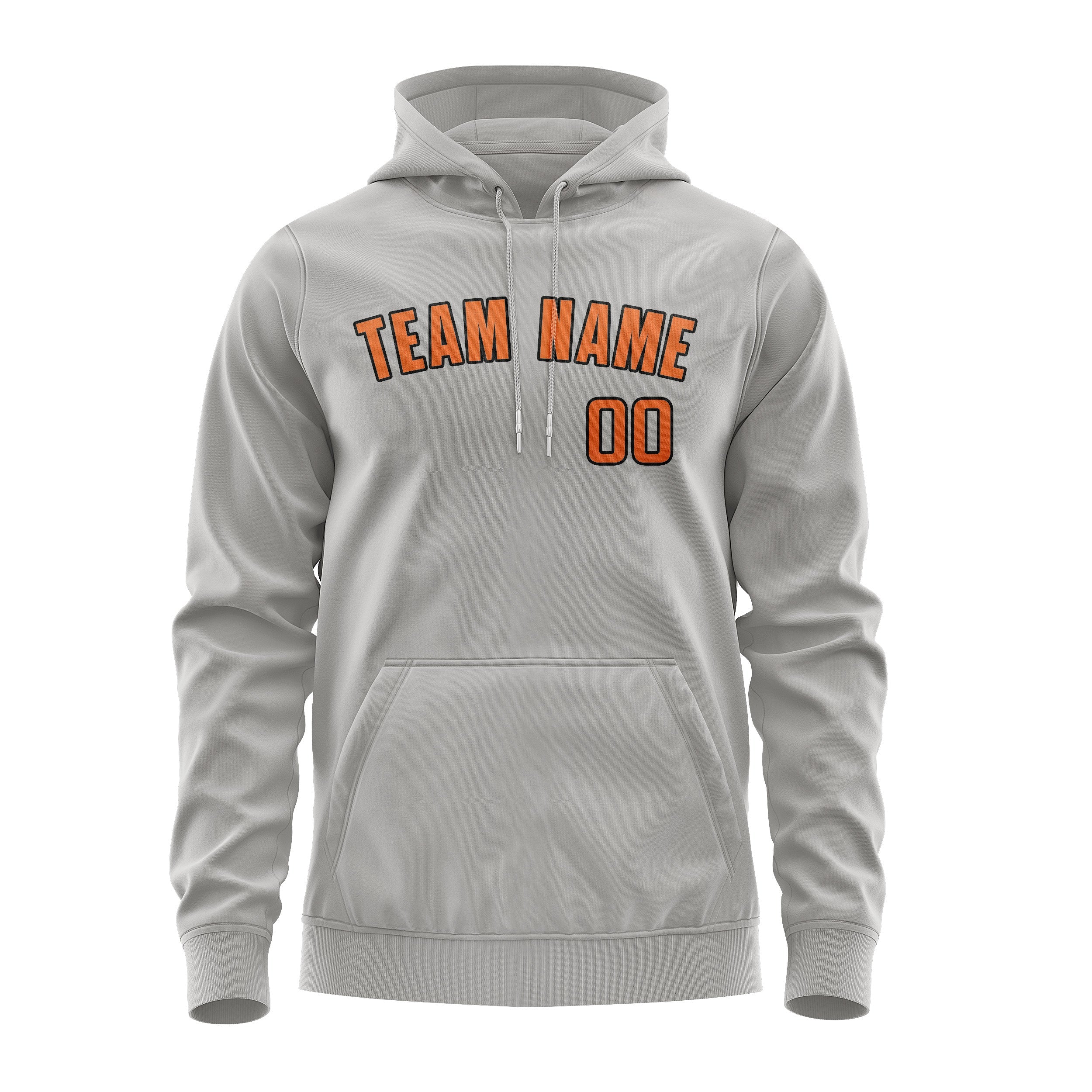Custom Gray Orange Hoodie