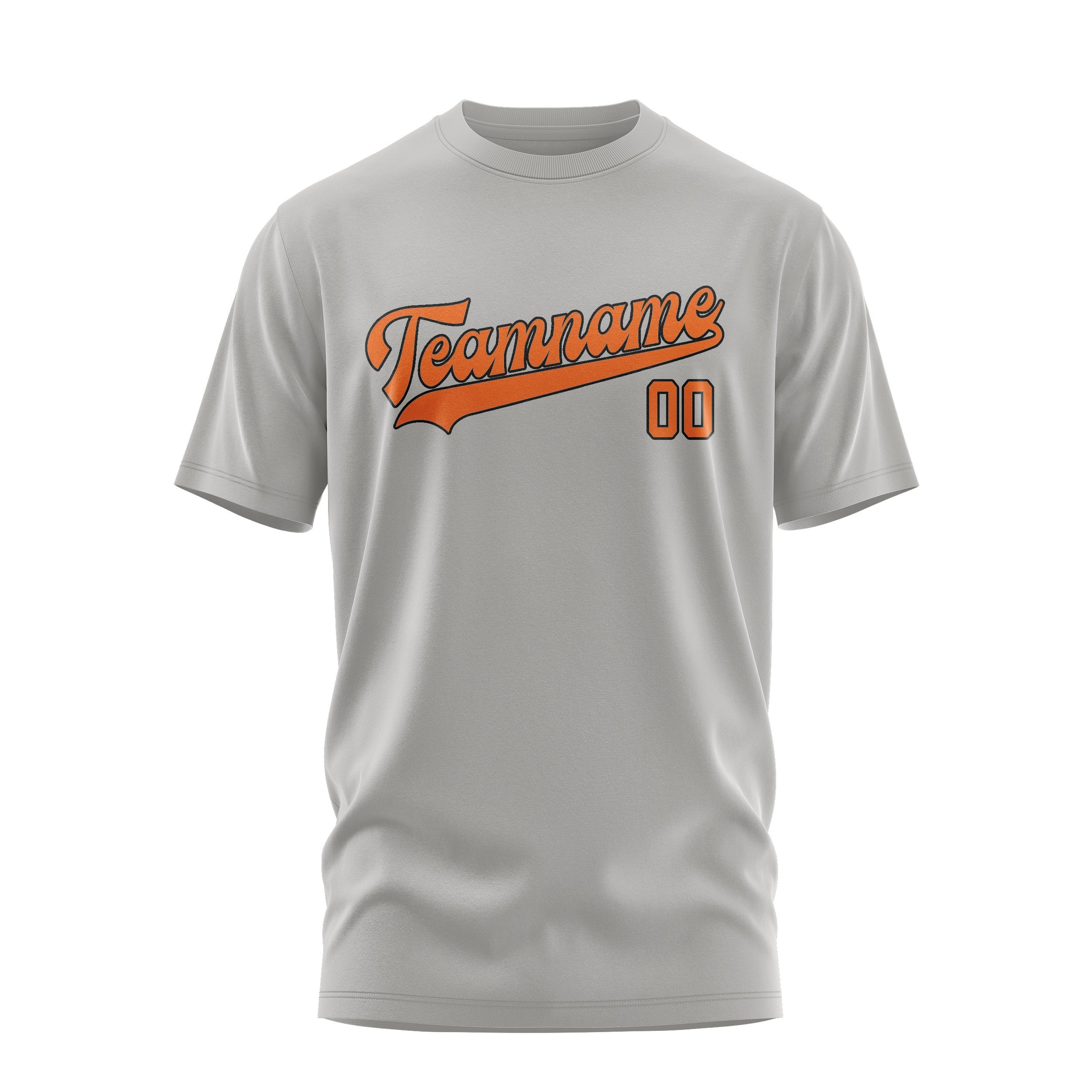 Custom Gray Orange T-Shirt