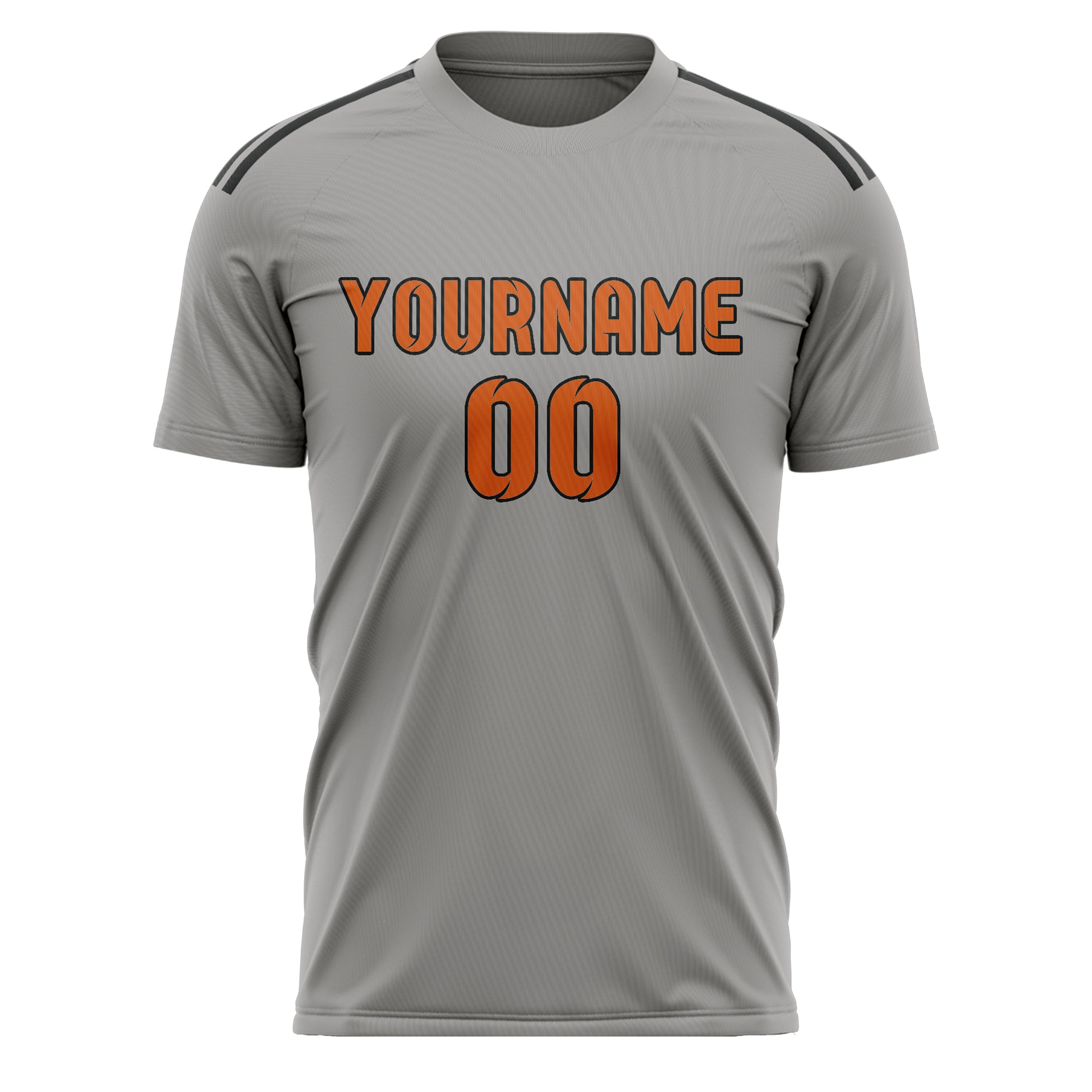 Custom Gray Orange Soccer Jersey