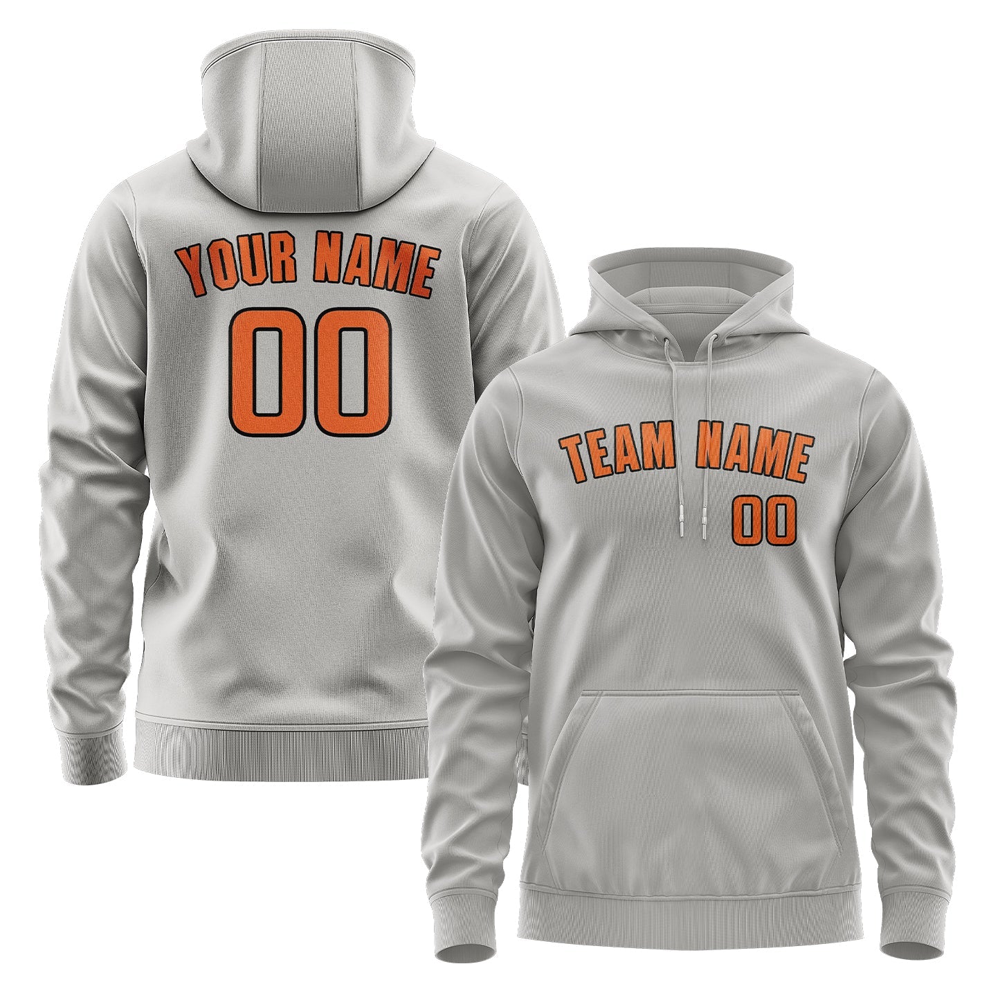 Custom Gray Orange Hoodie
