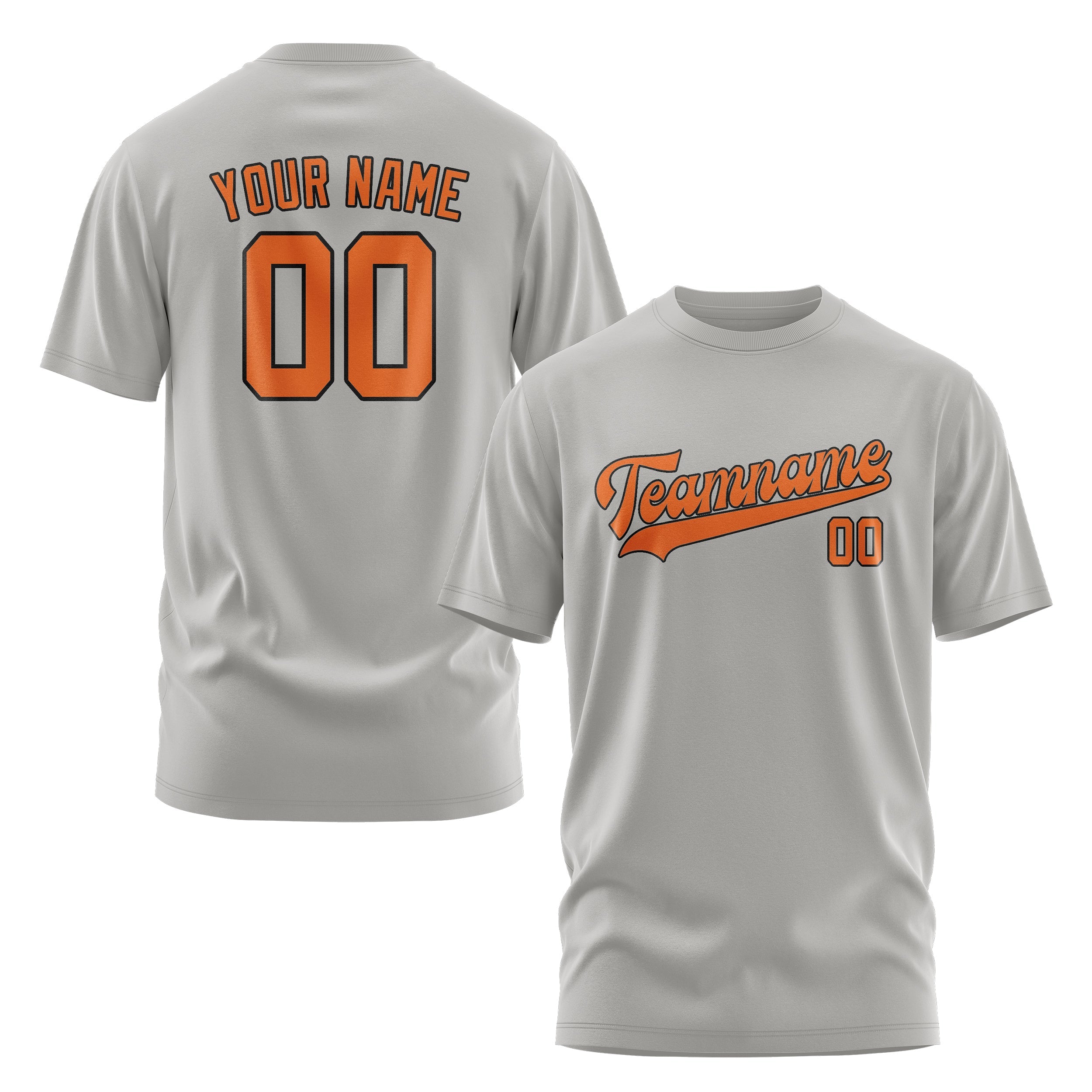 Custom Gray Orange T-Shirt