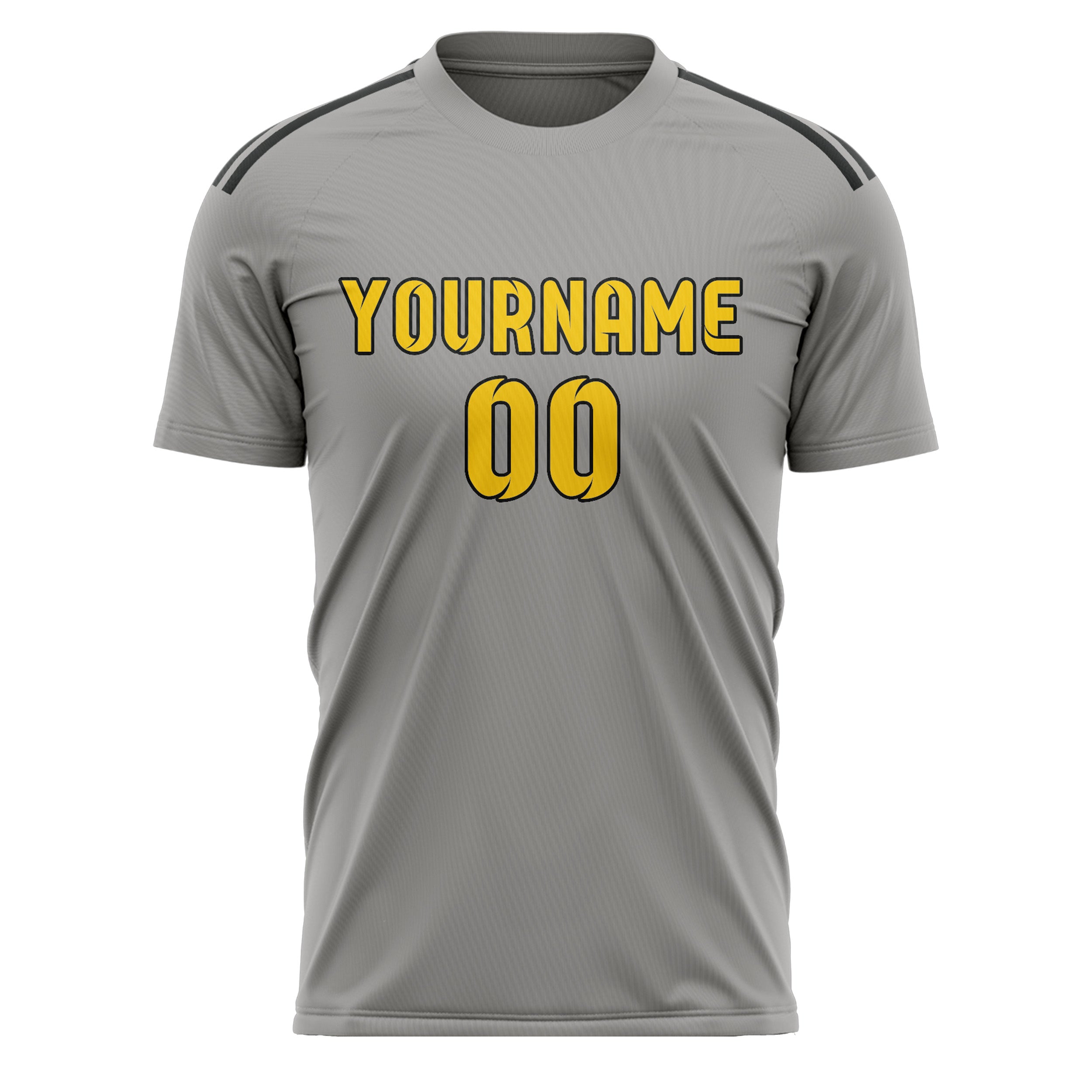 Custom Gray Gold Soccer Jersey