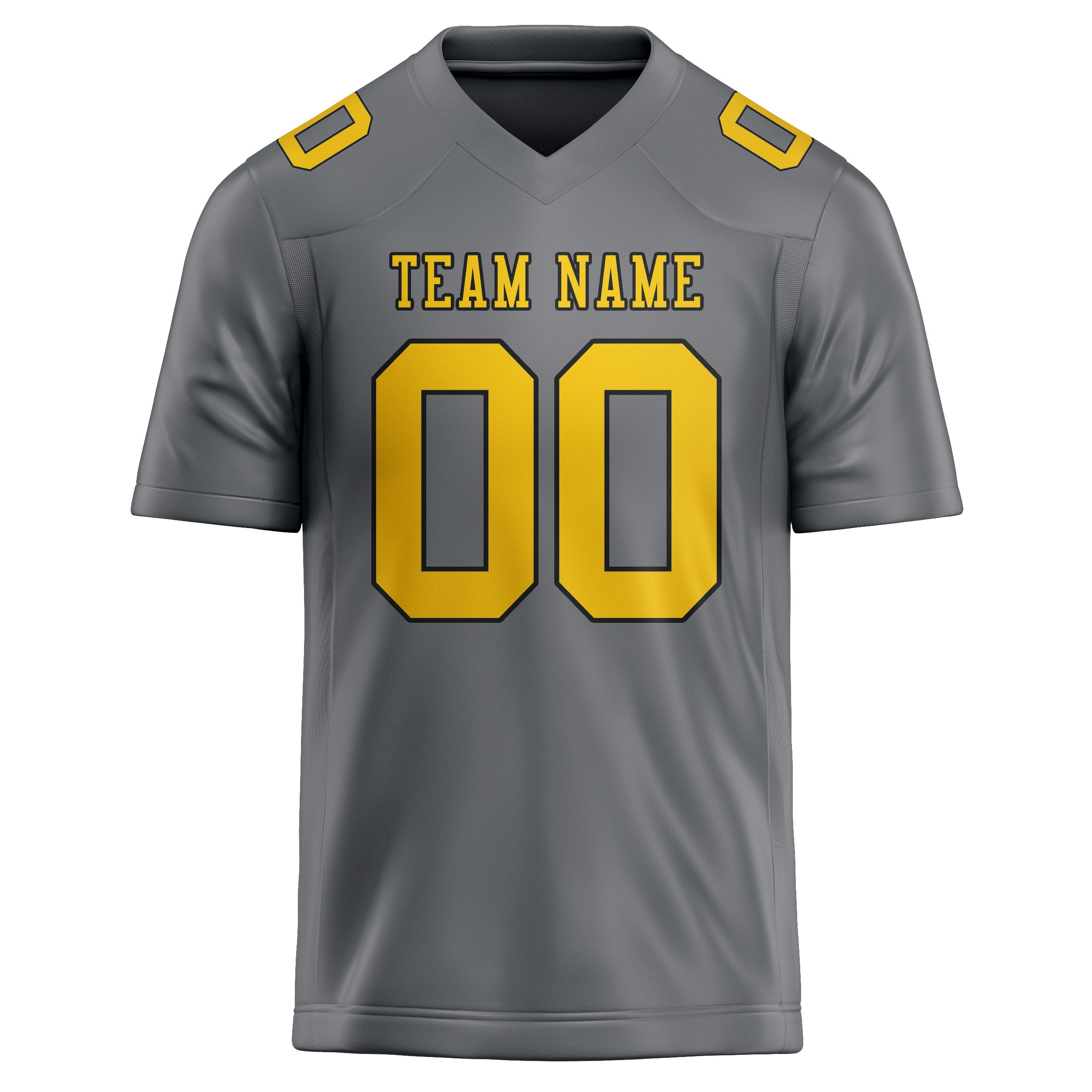 Custom Gray Gold Football Jersey