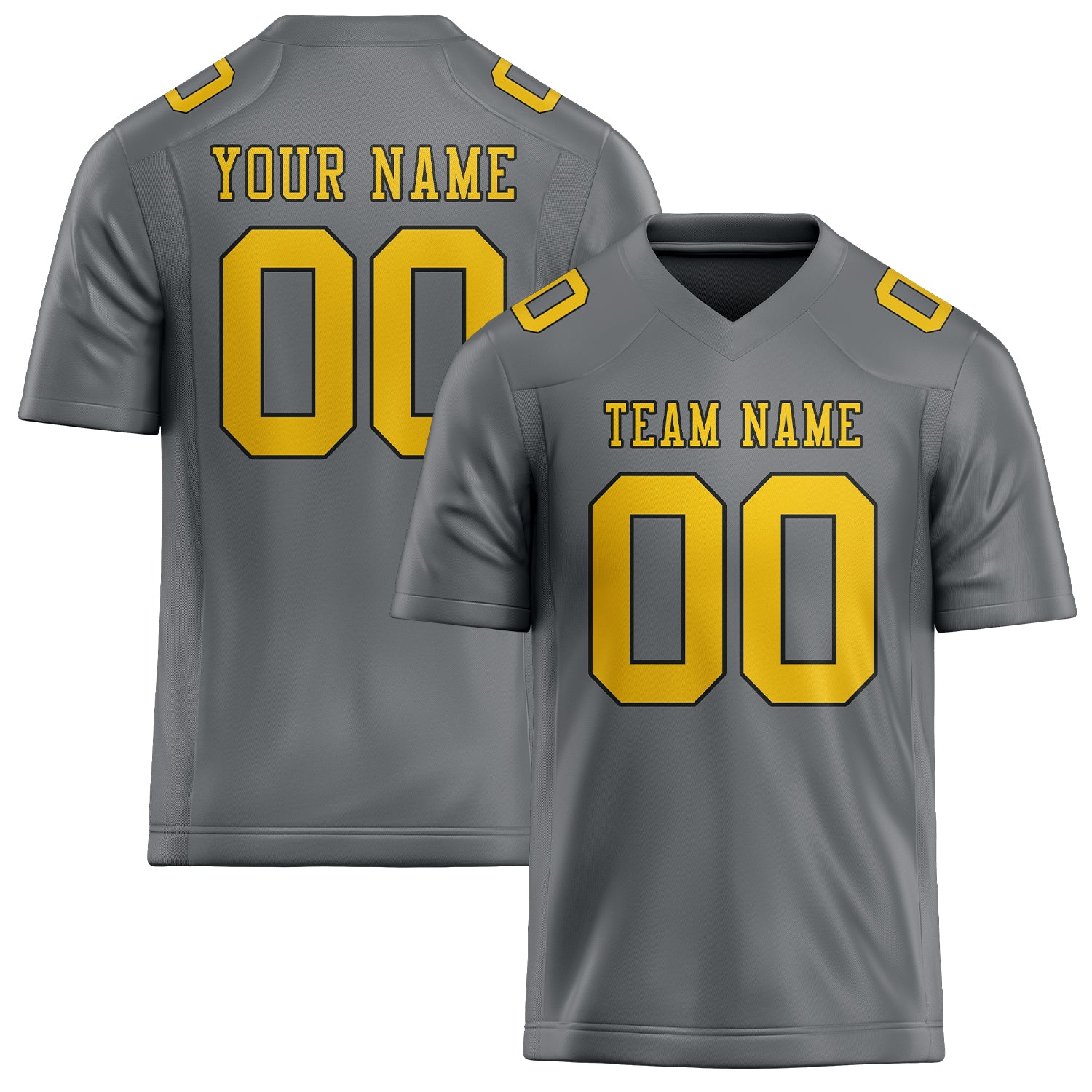 Custom Gray Gold Football Jersey
