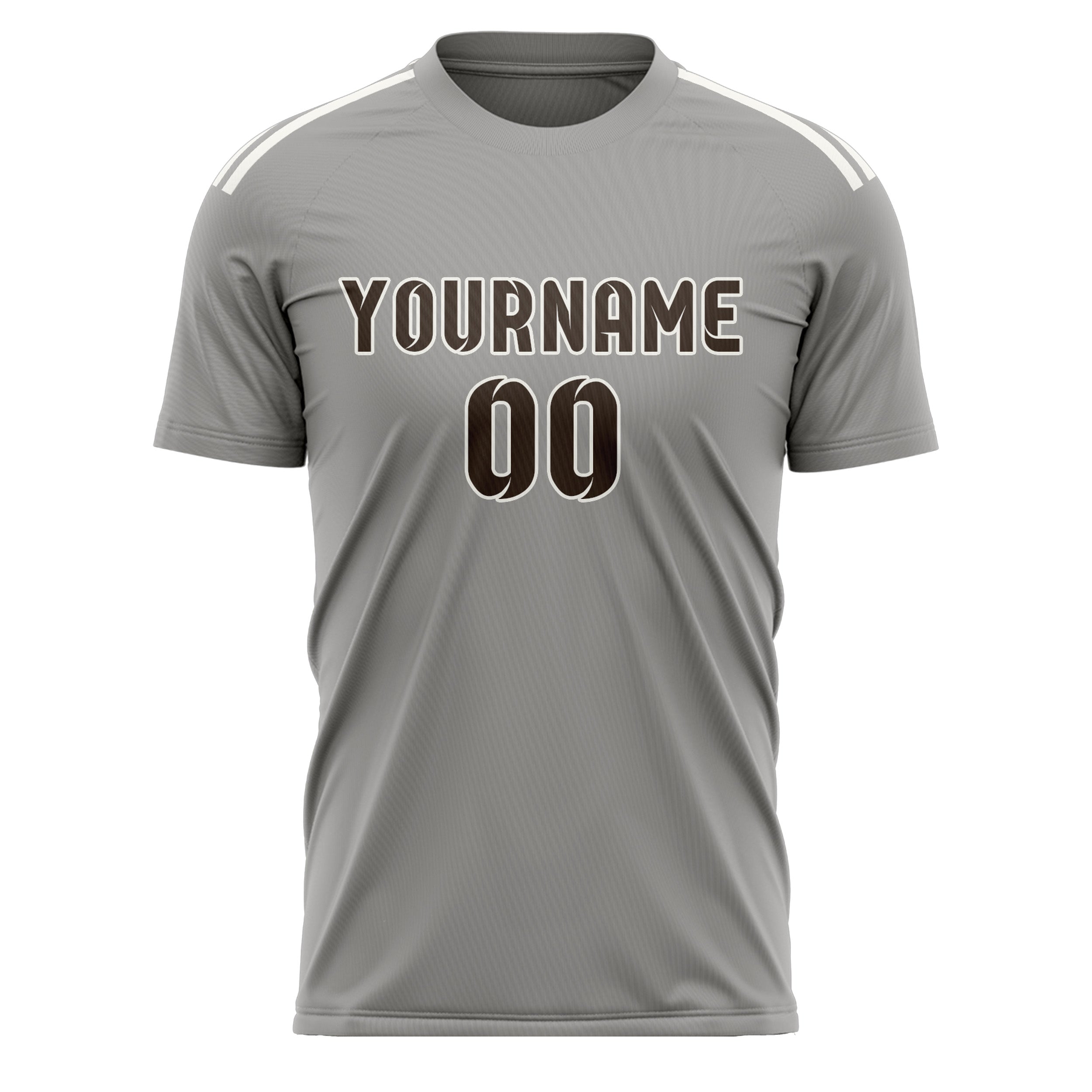 Custom Gray Brown Soccer Jersey