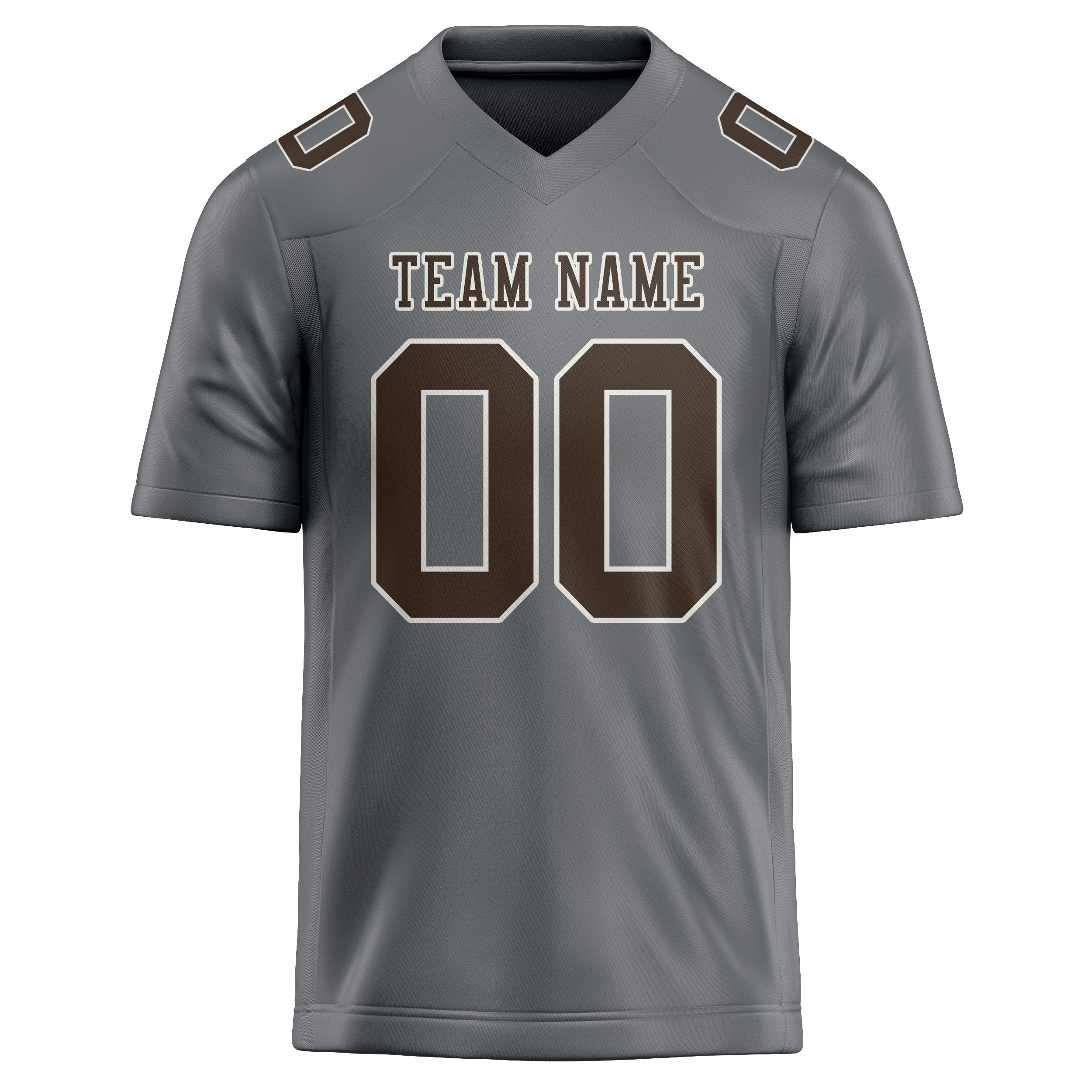 Custom Gray Brown Football Jersey