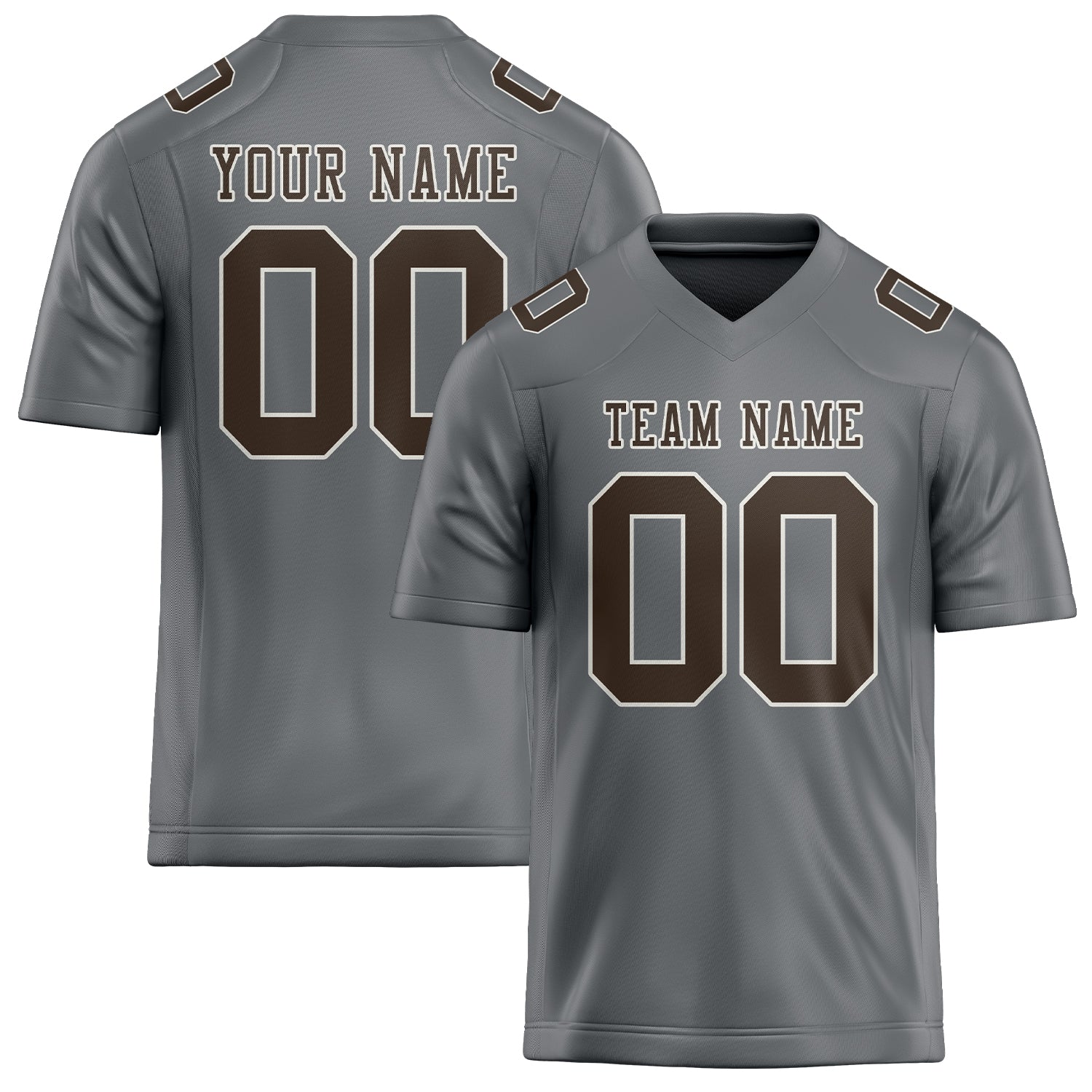 Custom Gray Brown Football Jersey