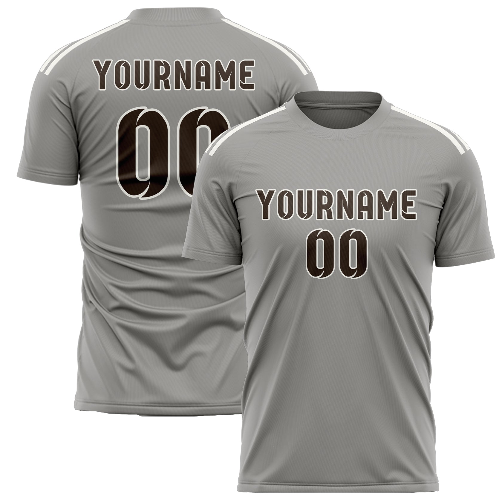 Custom Gray Brown Soccer Jersey